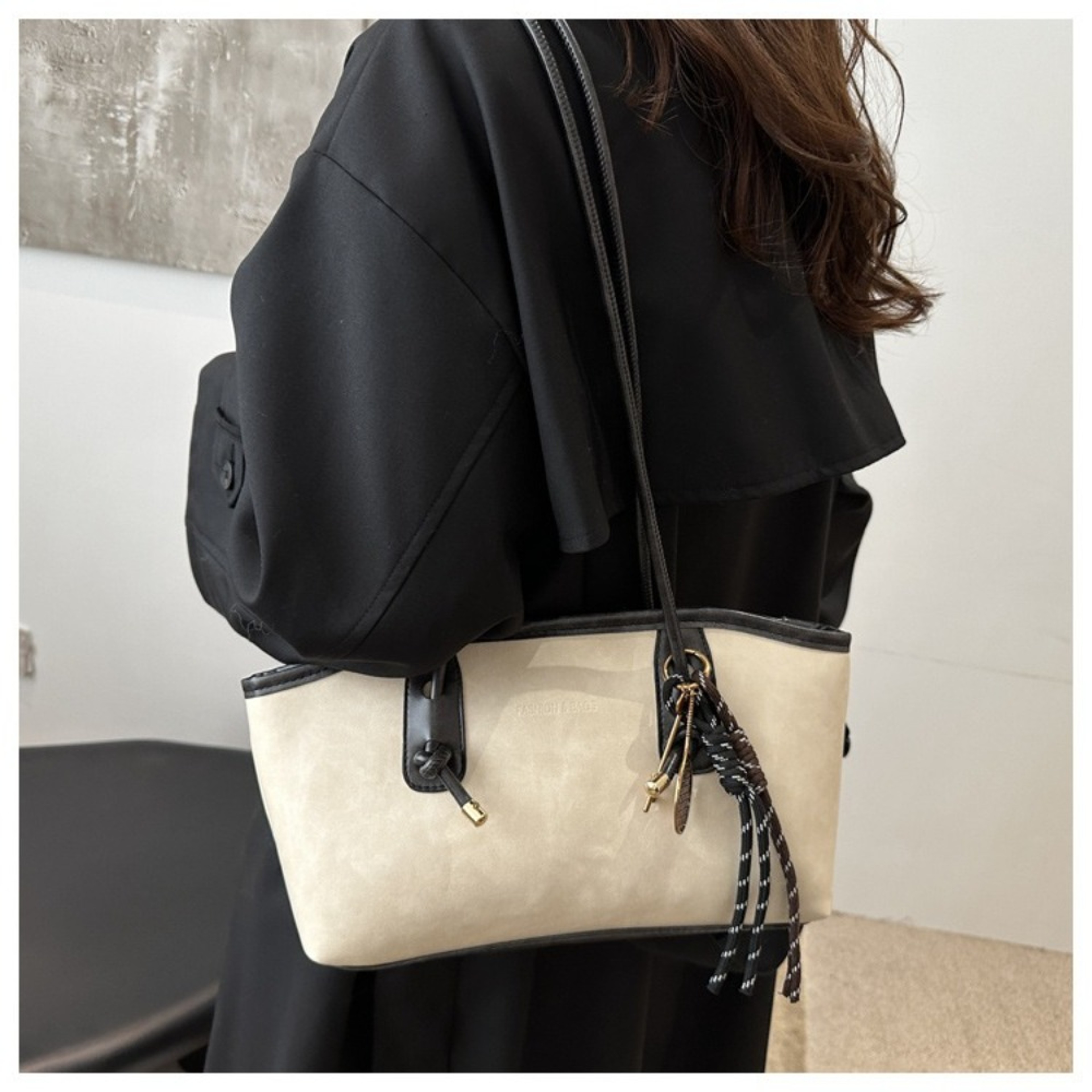 Trend Leather Work Shoulder Bag Simple Large Capacity Crossbody Bag Solid Color Commuting Bag For W 0