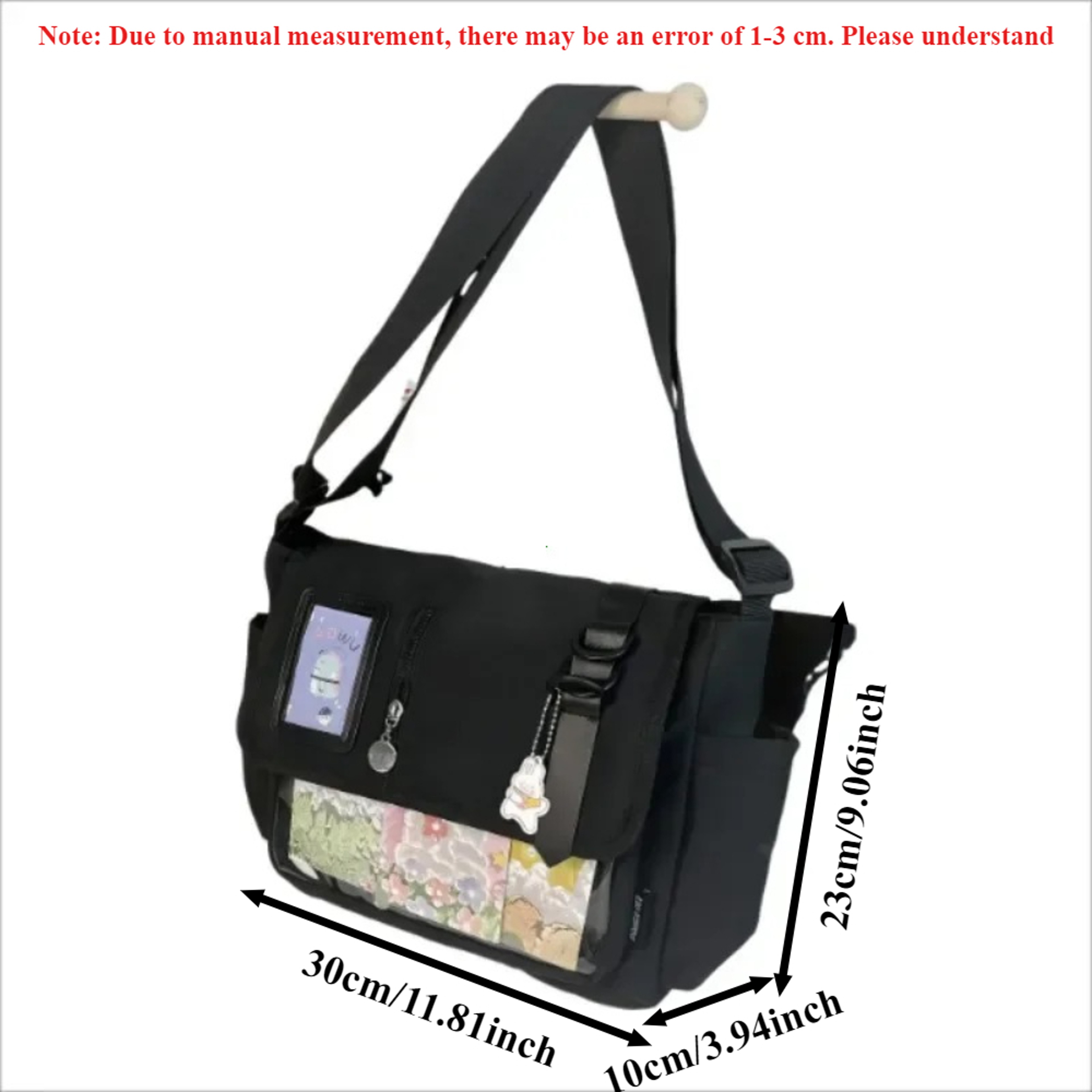 Japanese Harajuku School Bags For Teenage Girls Transparent Itabag Crossbody Bag DIY Badges Display 4