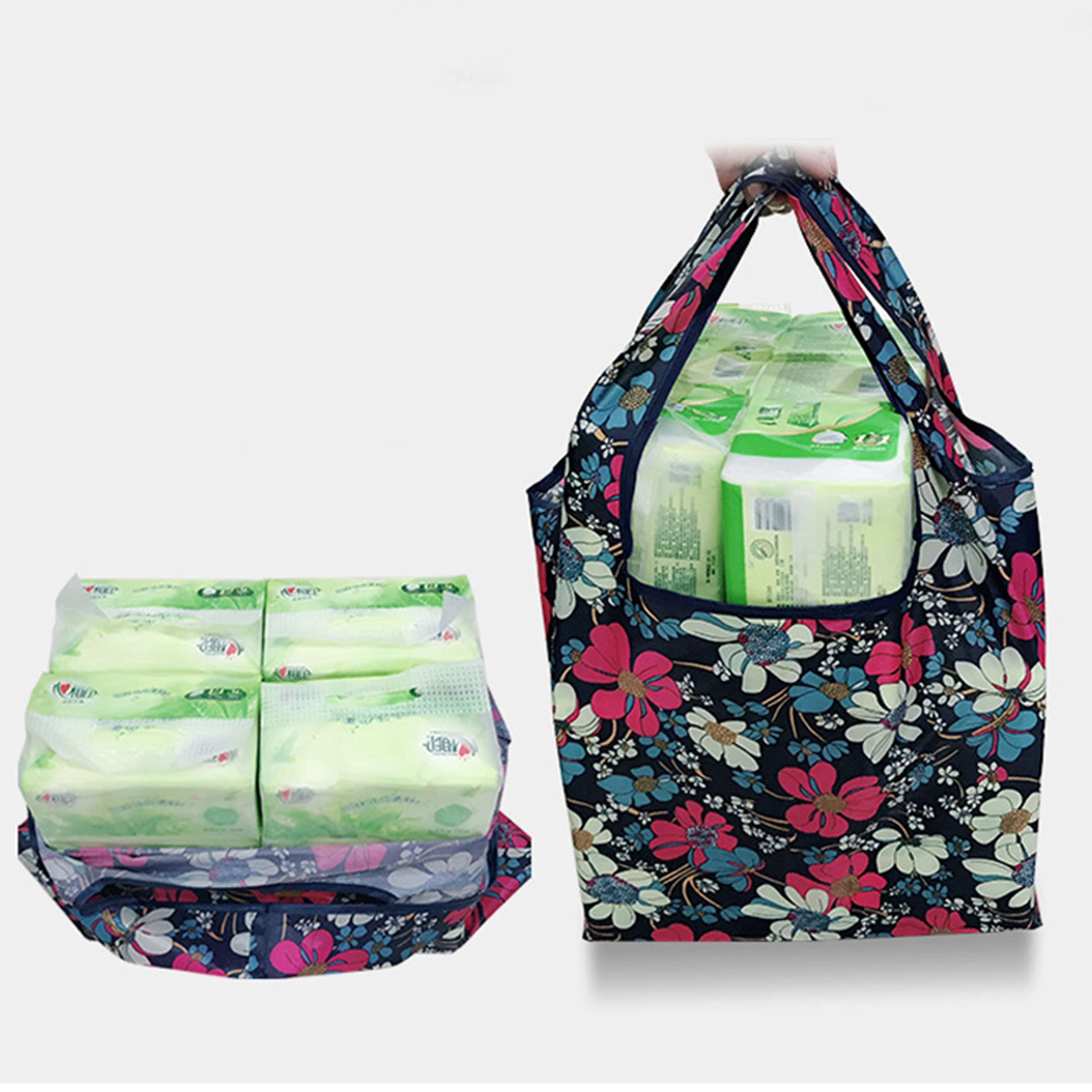 Fashion Reusable Grocery Bag Versatile Folding Shopping Bag Large Capacity Travel Tote Bag EcoFrien 4