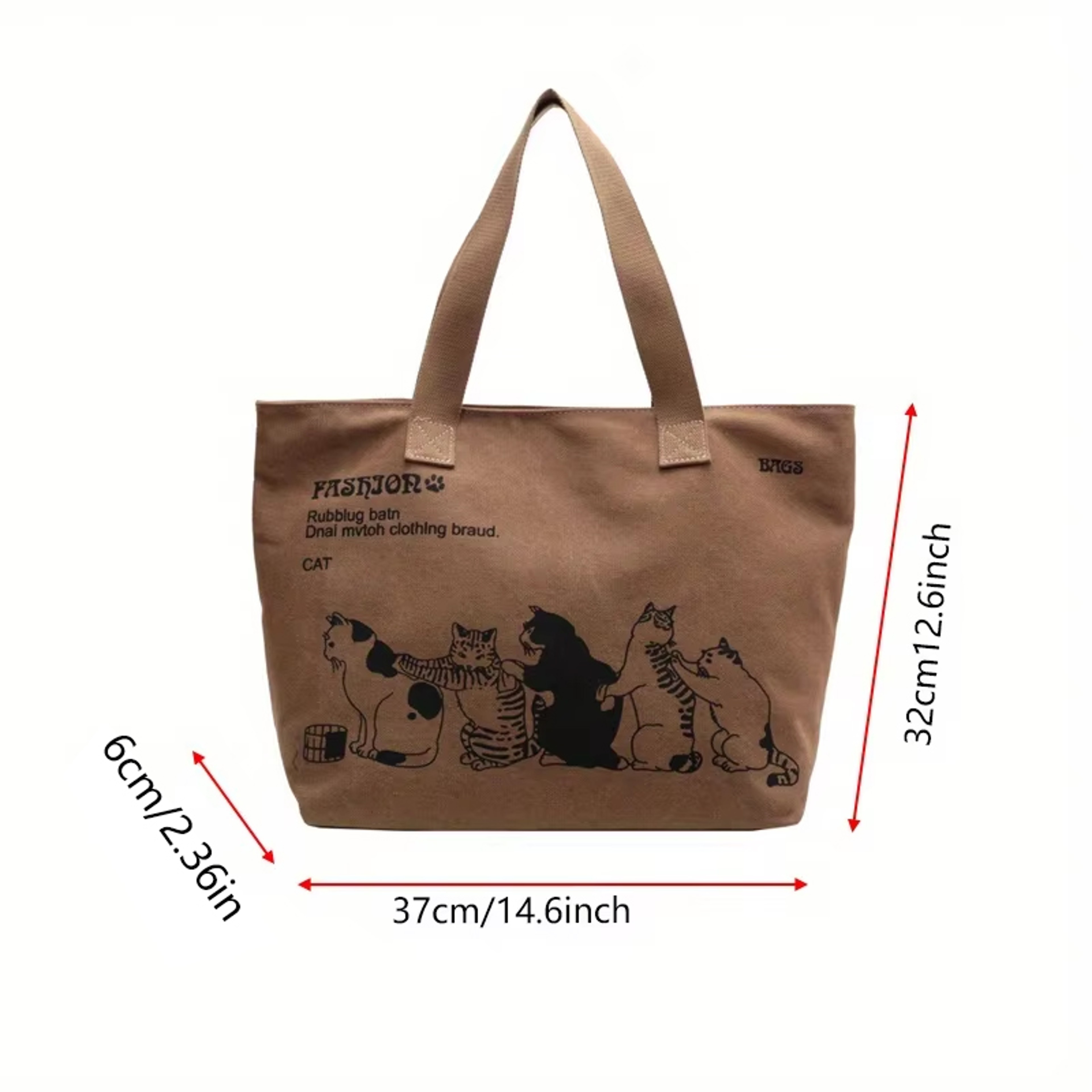 Durable Women's Canvas Tote Bag, Spacious Shoulder Bag with Zipper, Fashionable Classic Design for Work – view 5