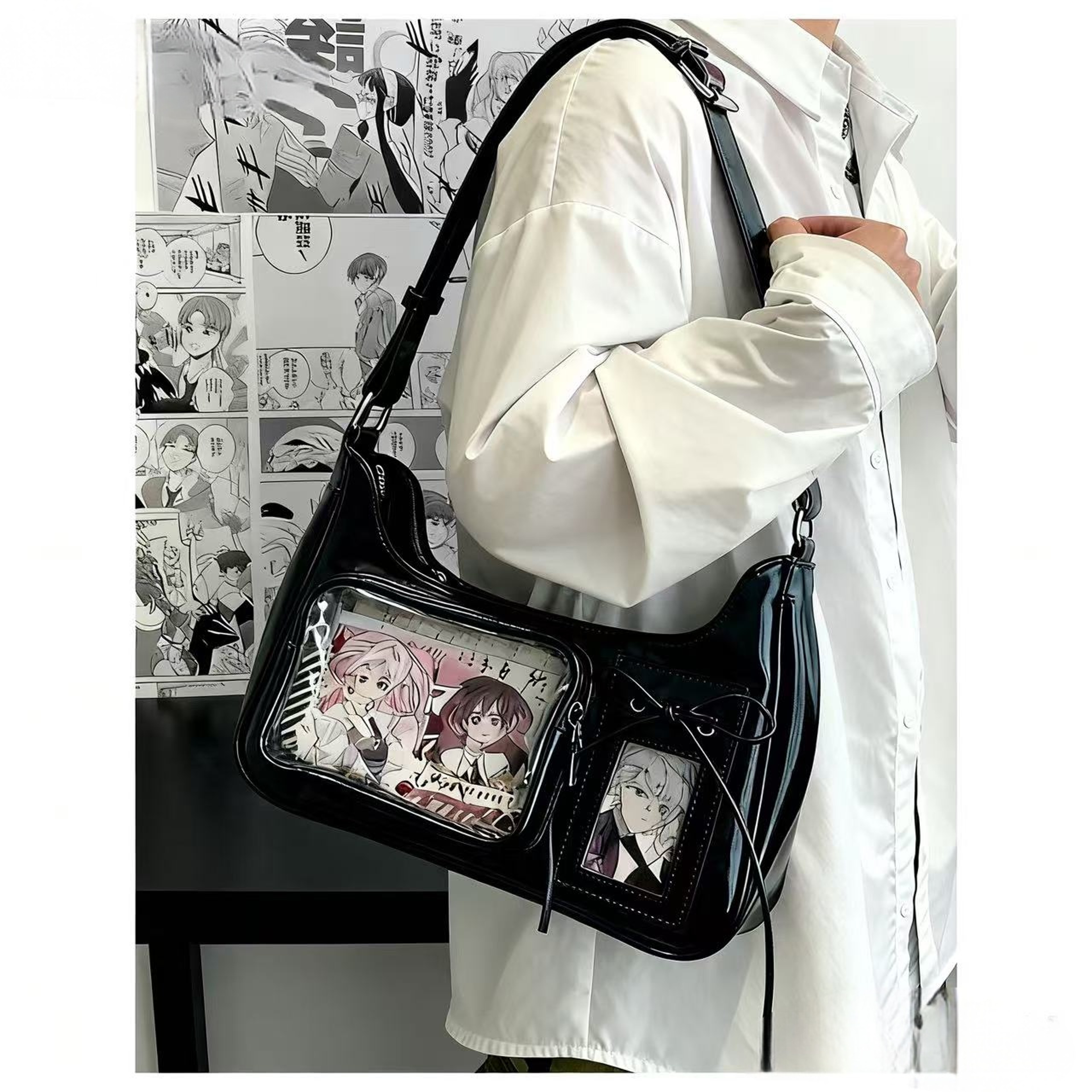 Korean Shoulder Bag Women Transparent Ita Bag School Crossbody Bag Female Japanese Designer Preppy  2
