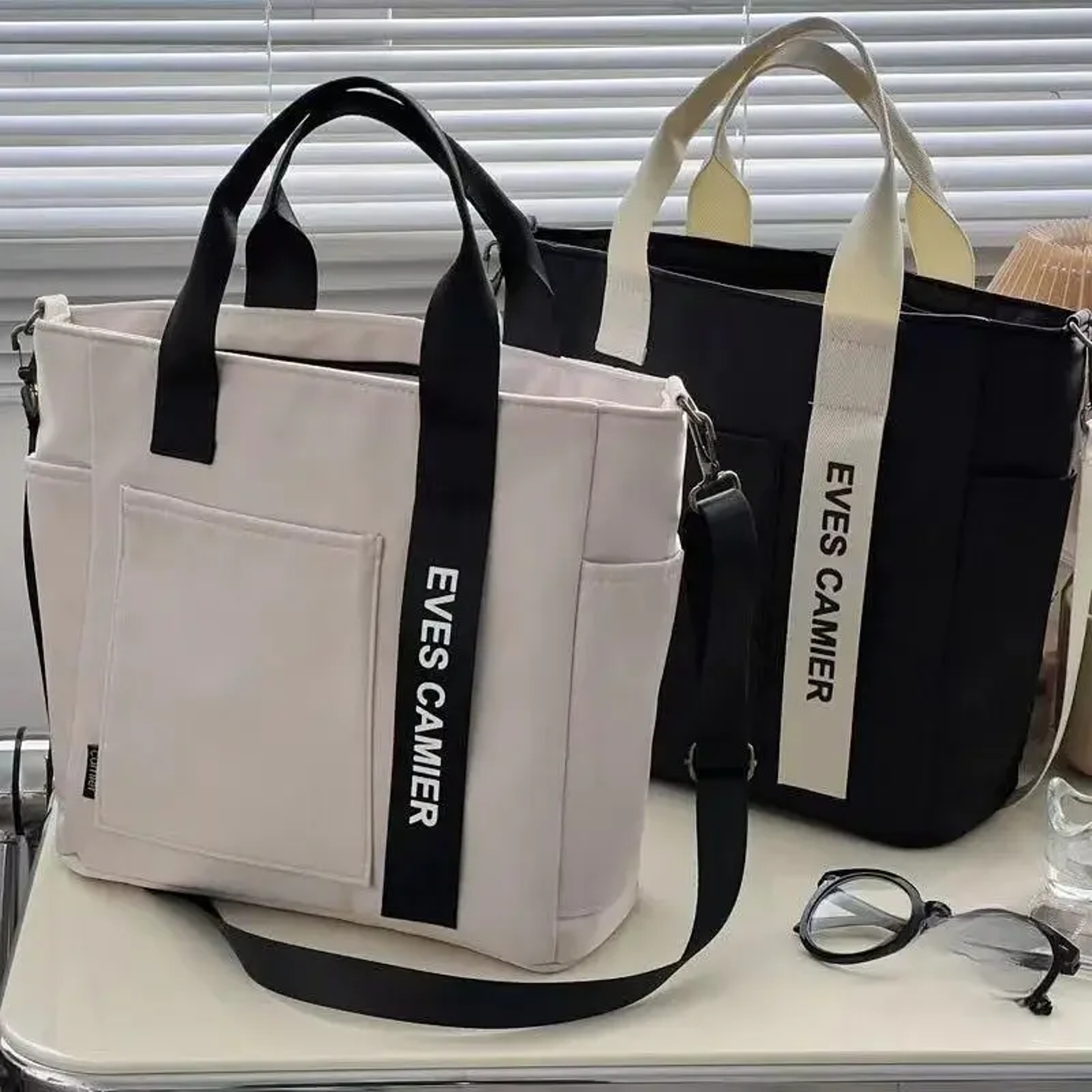 Casual Tote Large Capacity Shoulder Bag Waterproof Nylon Canvas Handbag Simple Fashion Messenger Ba 0