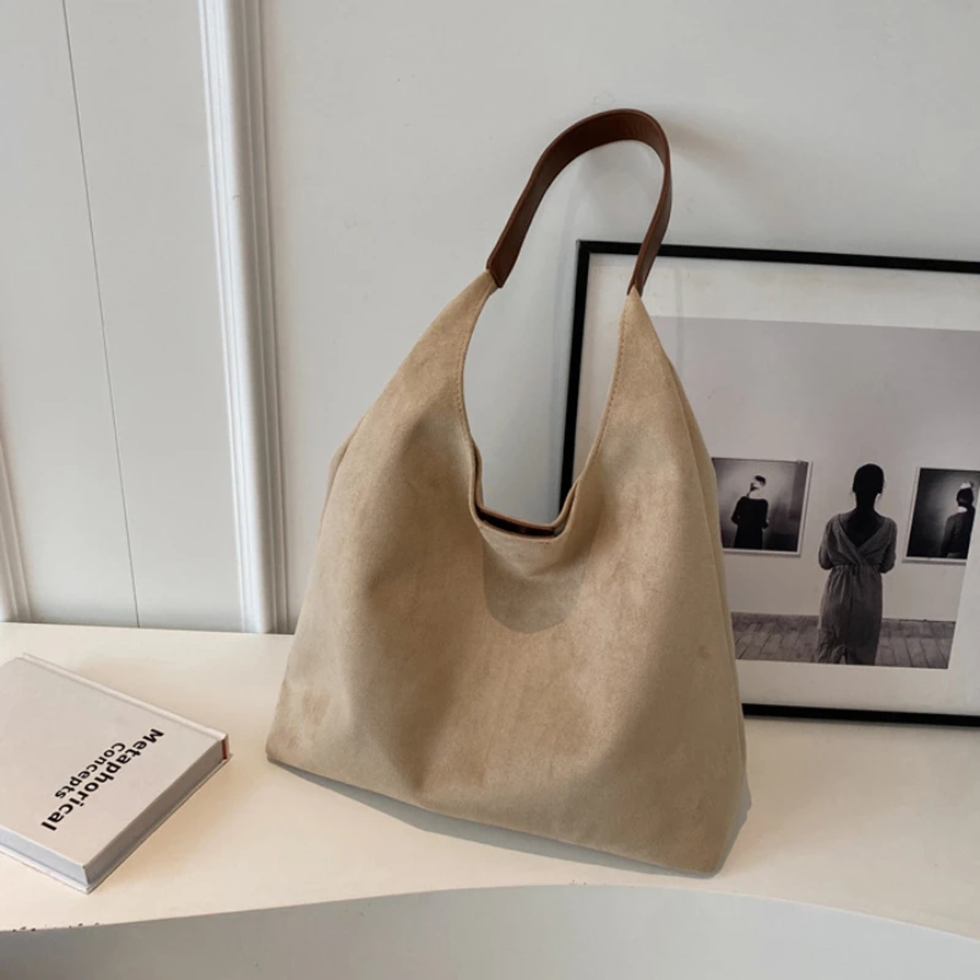 Autumn And Winter Vintage Womens Bag Retro Suede Shoulder Bag Large Capacity Solid Color Casual Com 4