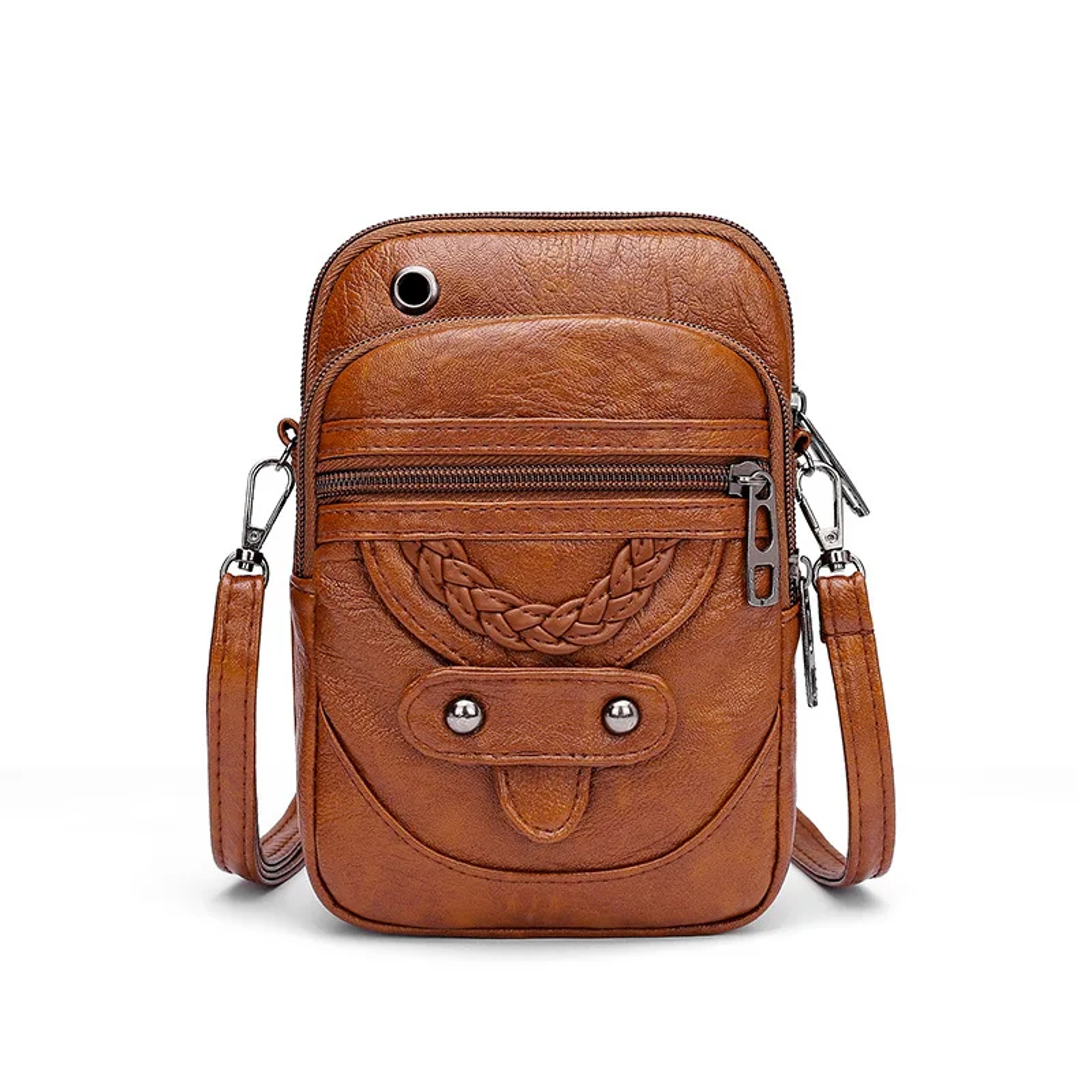Vintage Crossbody Bag MultiFunctional Soft PU Leather Small Shoulder Bag For Women Cash Purse Cell  4