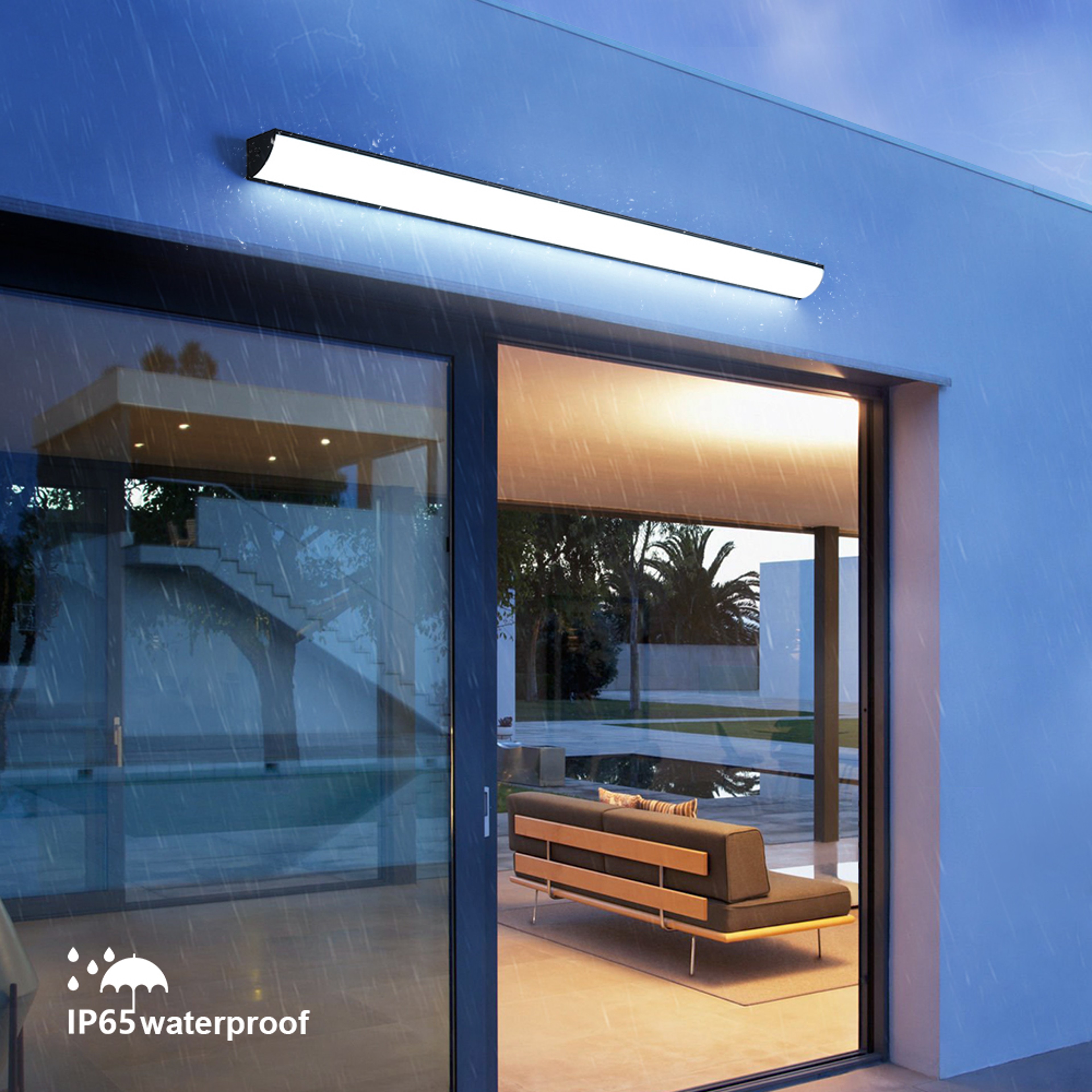 LED Wall Lights Outdoor Modern Long Strip Sconce Lamp For Garden Villa Porch Courtyard Waterproof O 3
