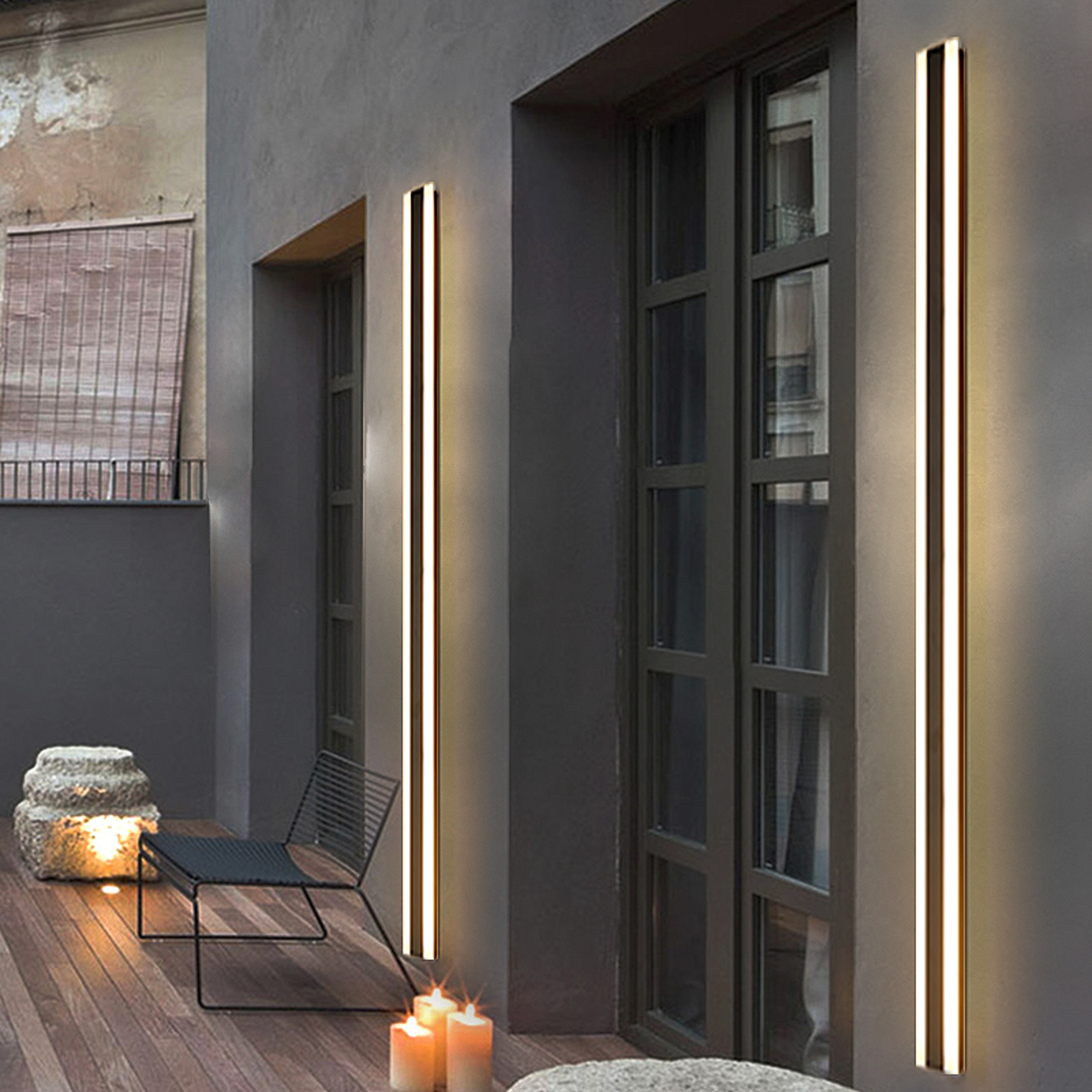 Aluminum Modern Waterproof Outdoor Long Strip LED Wall Lamp Garden Porch Sconce Light Stylish Outdo 4