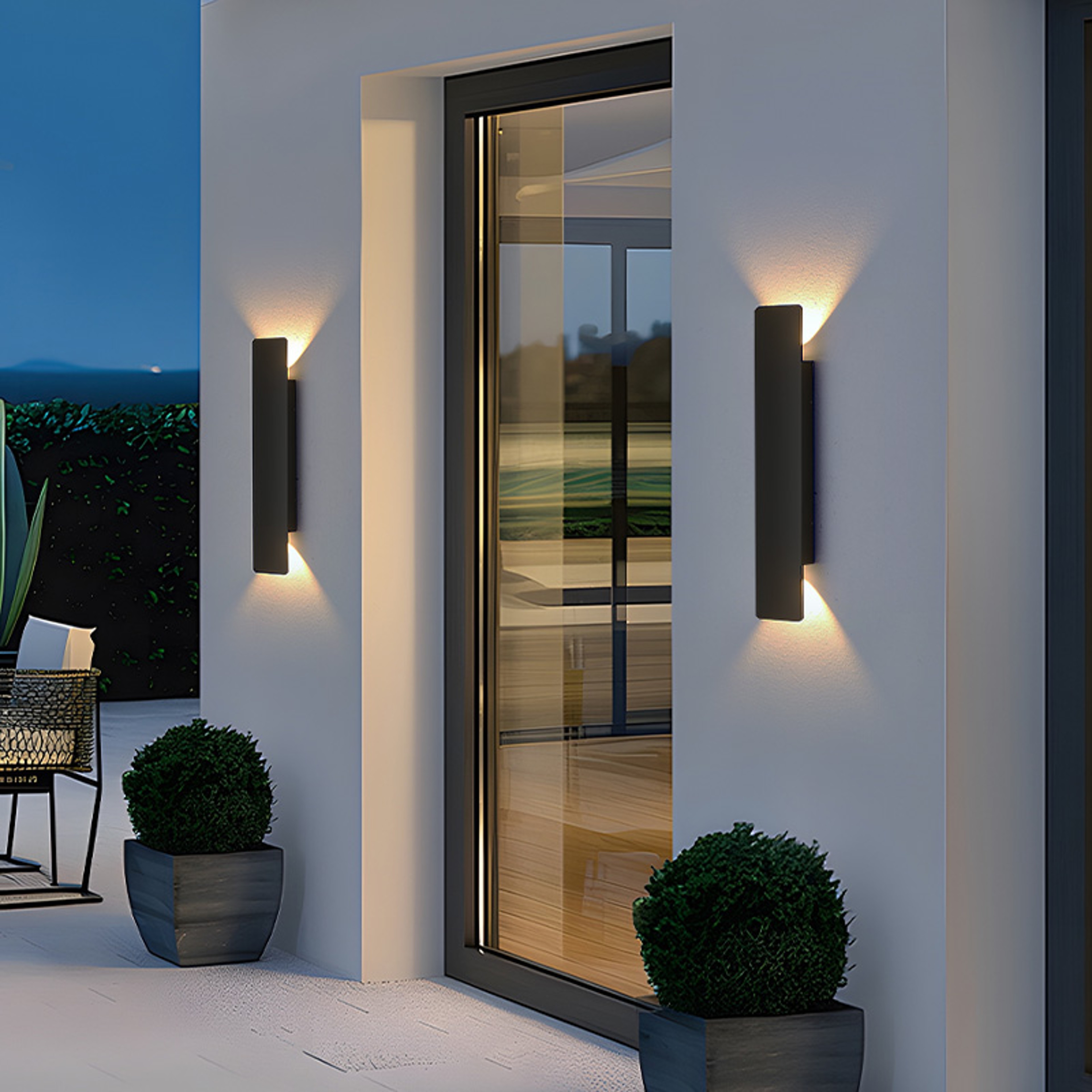 Waterproof Outdoor Wall Lamp Modern LED Lamp In Black  White Aluminum Up Lower Light Durable Wall F 2