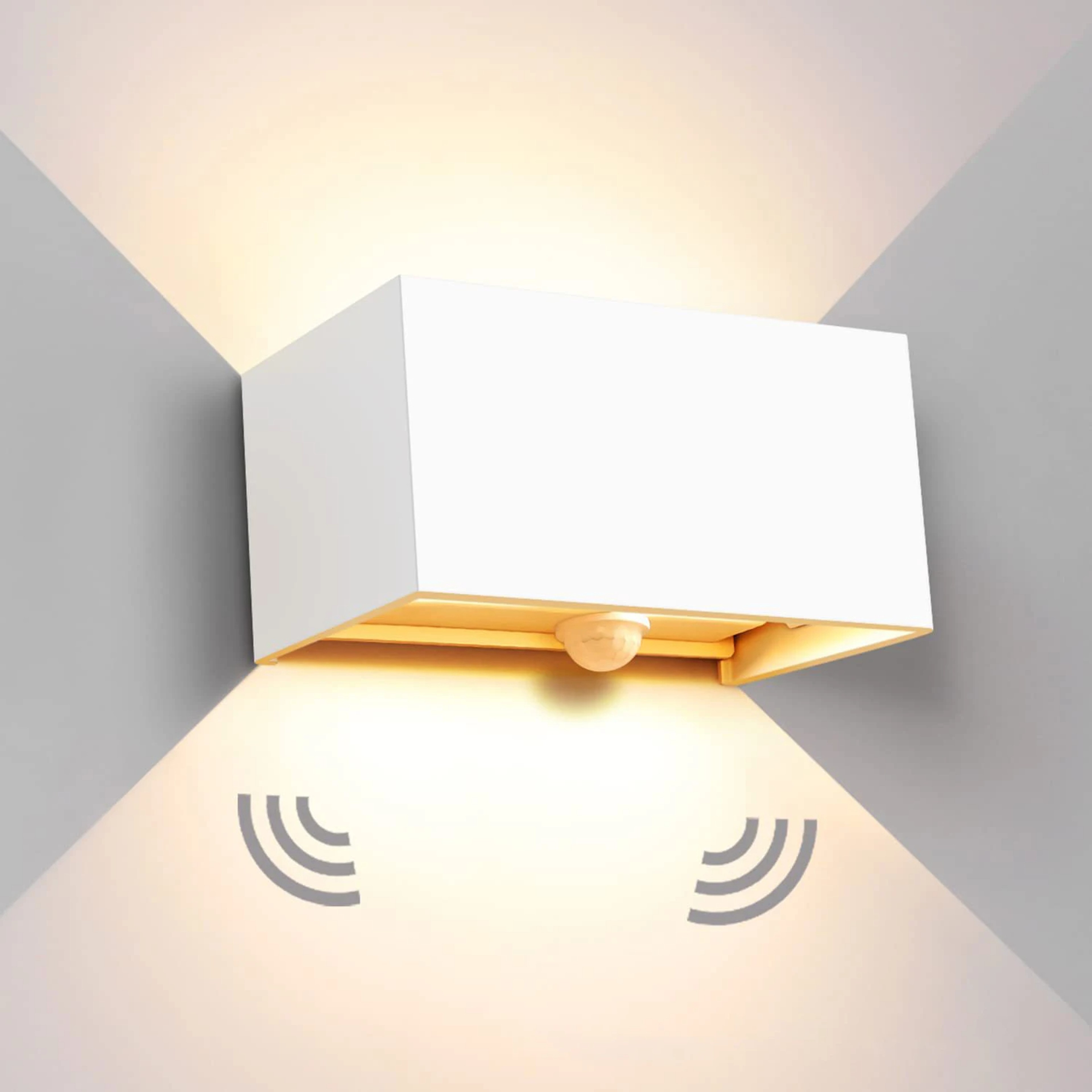Waterproof LED Outdoor Wall Lamps Motion Sensor Adjustable Wall Light BlackWhite IndoorOutdoor Ligh 4