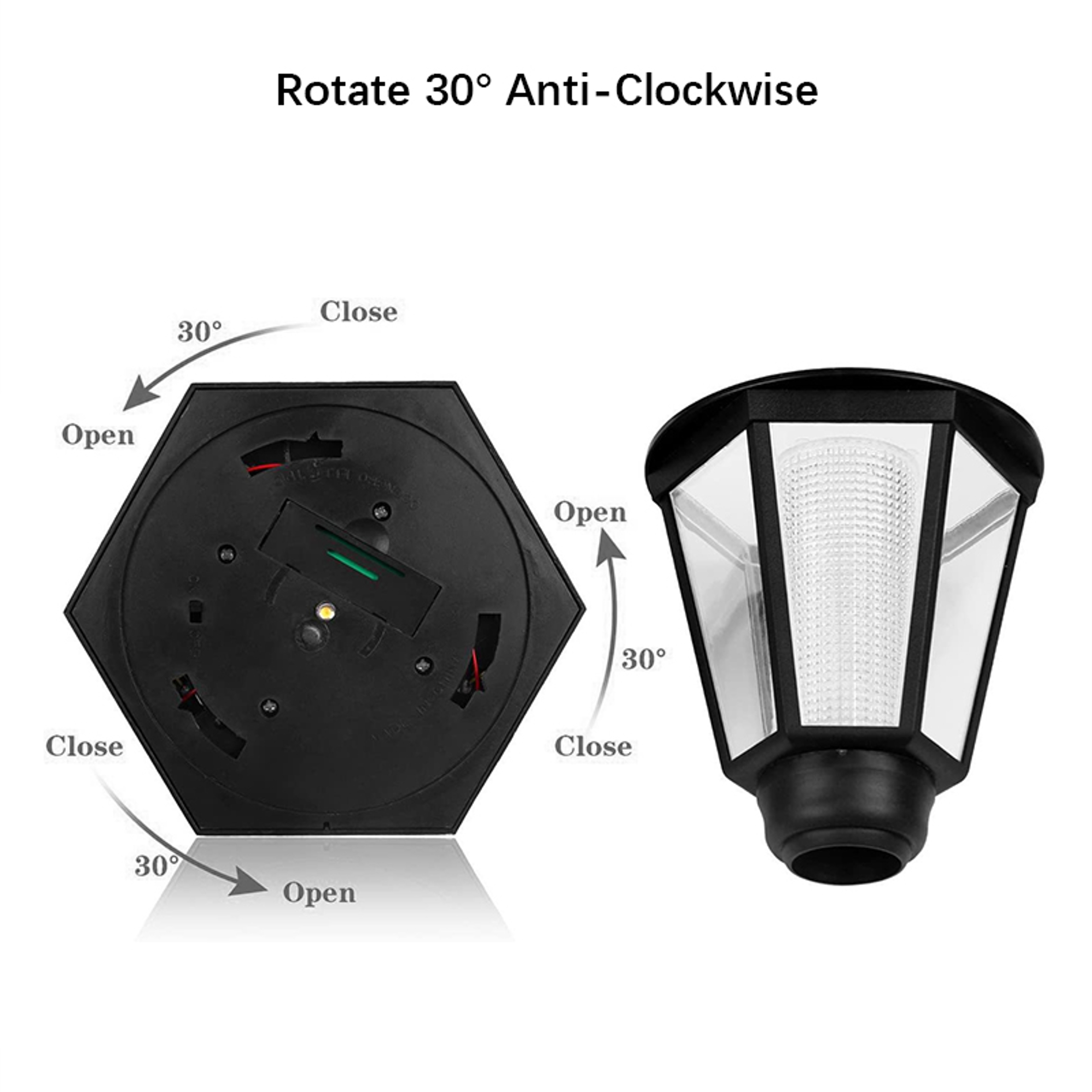 Outdoor LED Landscape Lighting Retro Solar Wall Lights Waterproof Hexagonal Lamp Fence Light For Co 3