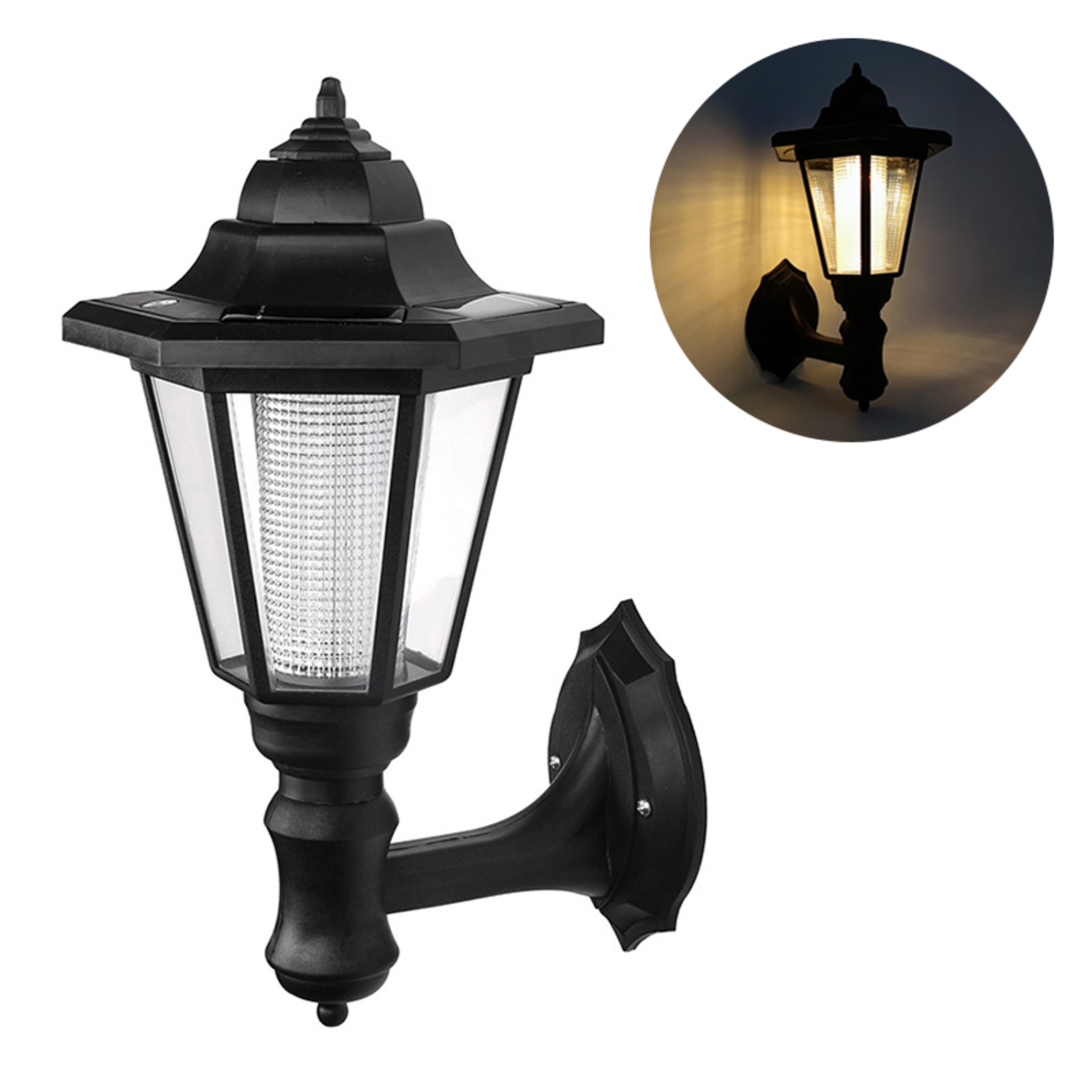 Outdoor LED Landscape Lighting Retro Solar Wall Lights Waterproof Hexagonal Lamp Fence Light For Co 6