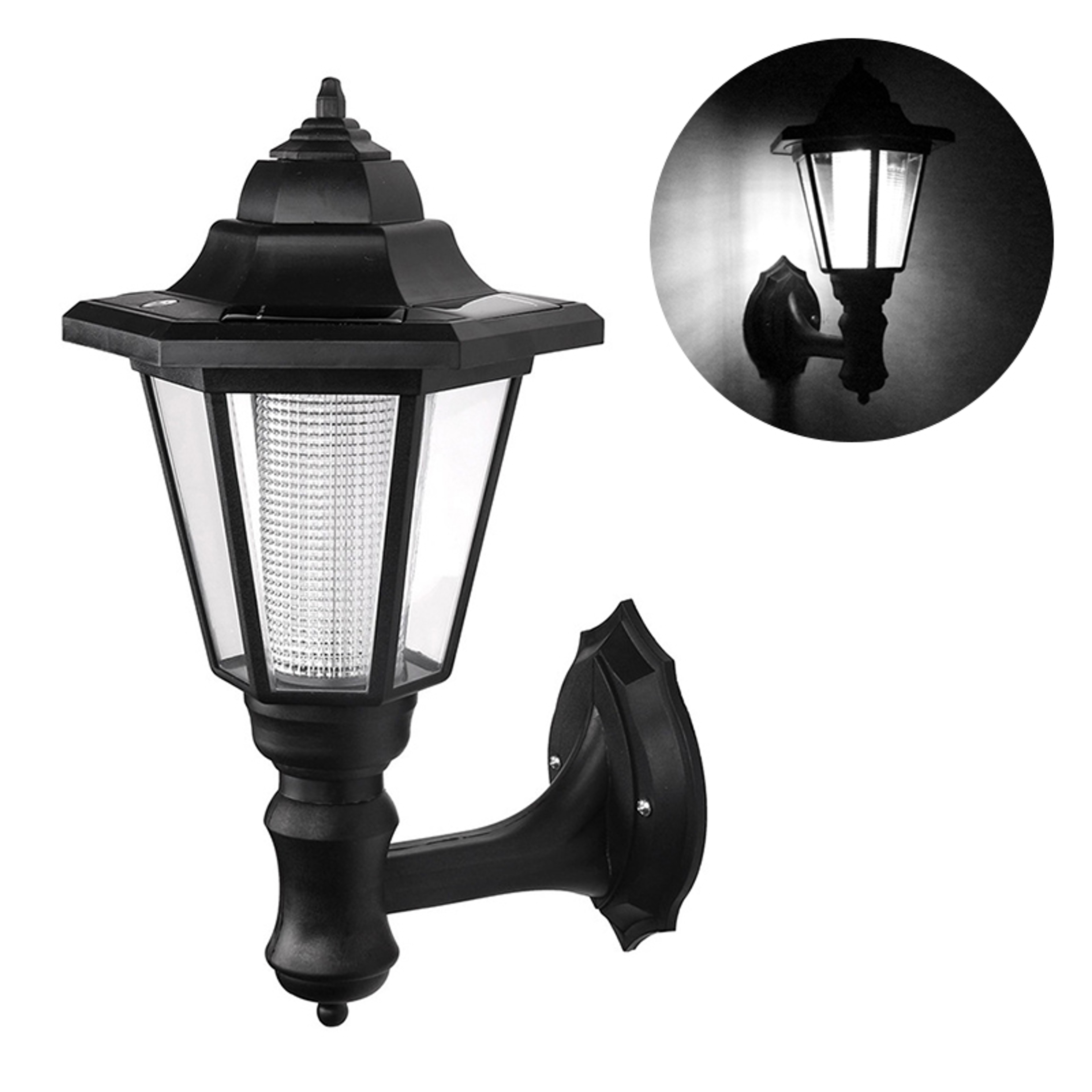 Outdoor LED Landscape Lighting Retro Solar Wall Lights Waterproof Hexagonal Lamp Fence Light For Co 7