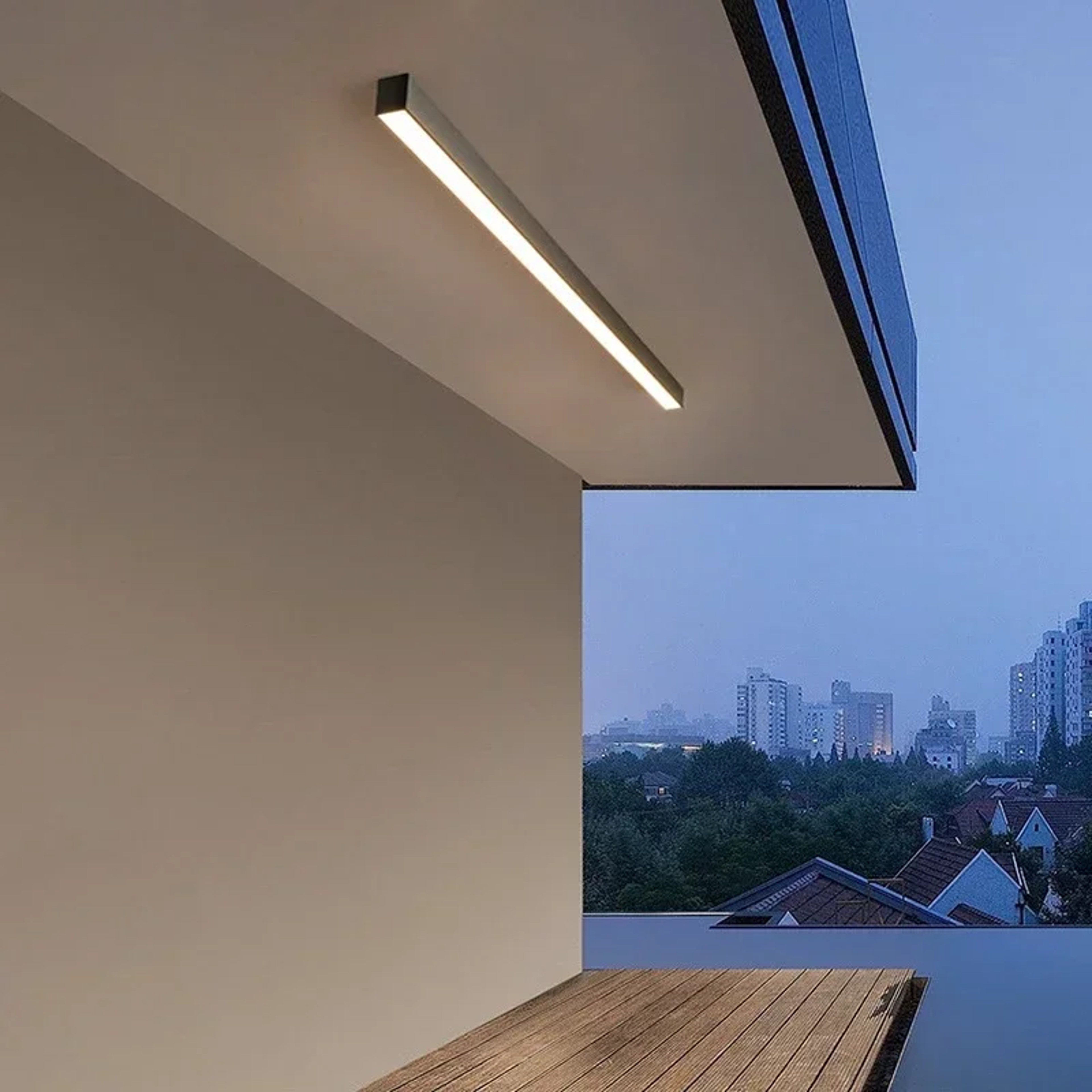 Waterproof Outdoor Long Strip Wall Lamp Sunshine Room And Corridor Entrance Light Rainproof Garden  1