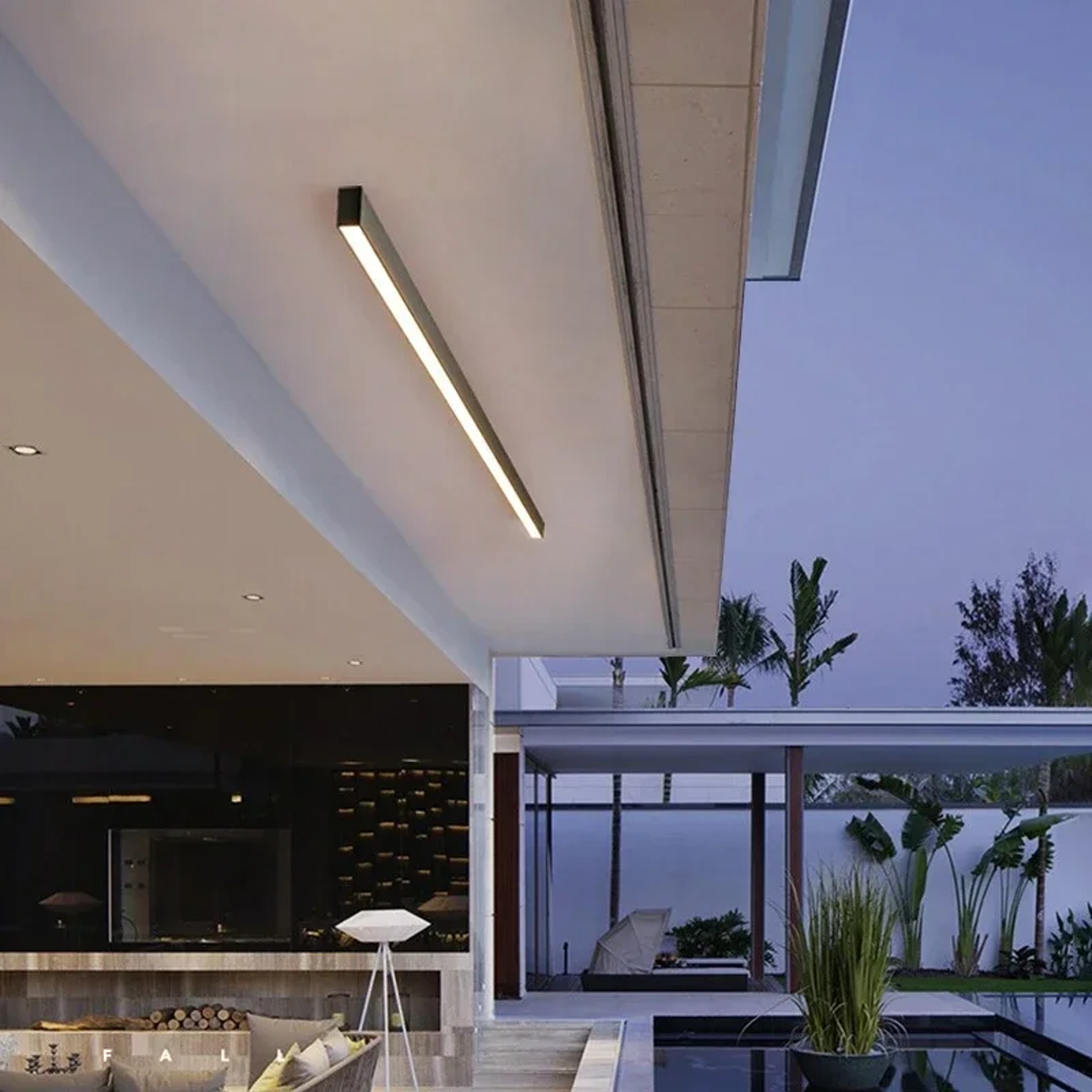 Waterproof Outdoor Long Strip Wall Lamp Sunshine Room And Corridor Entrance Light Rainproof Garden  3