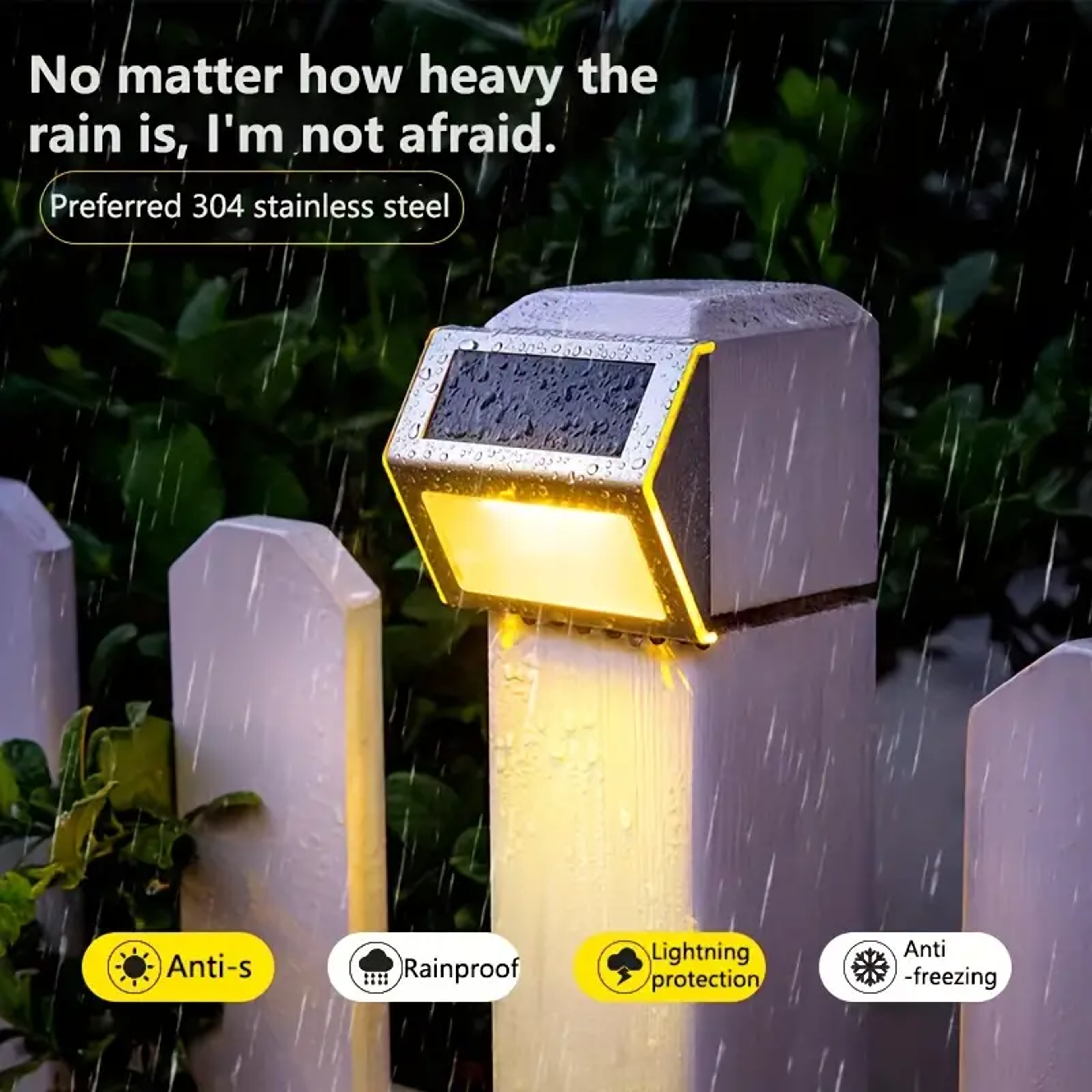 Outdoor LED Solar Stainless Steel Staircase Step Fence Guardrail Wall Light For Garden Courtyard At 2