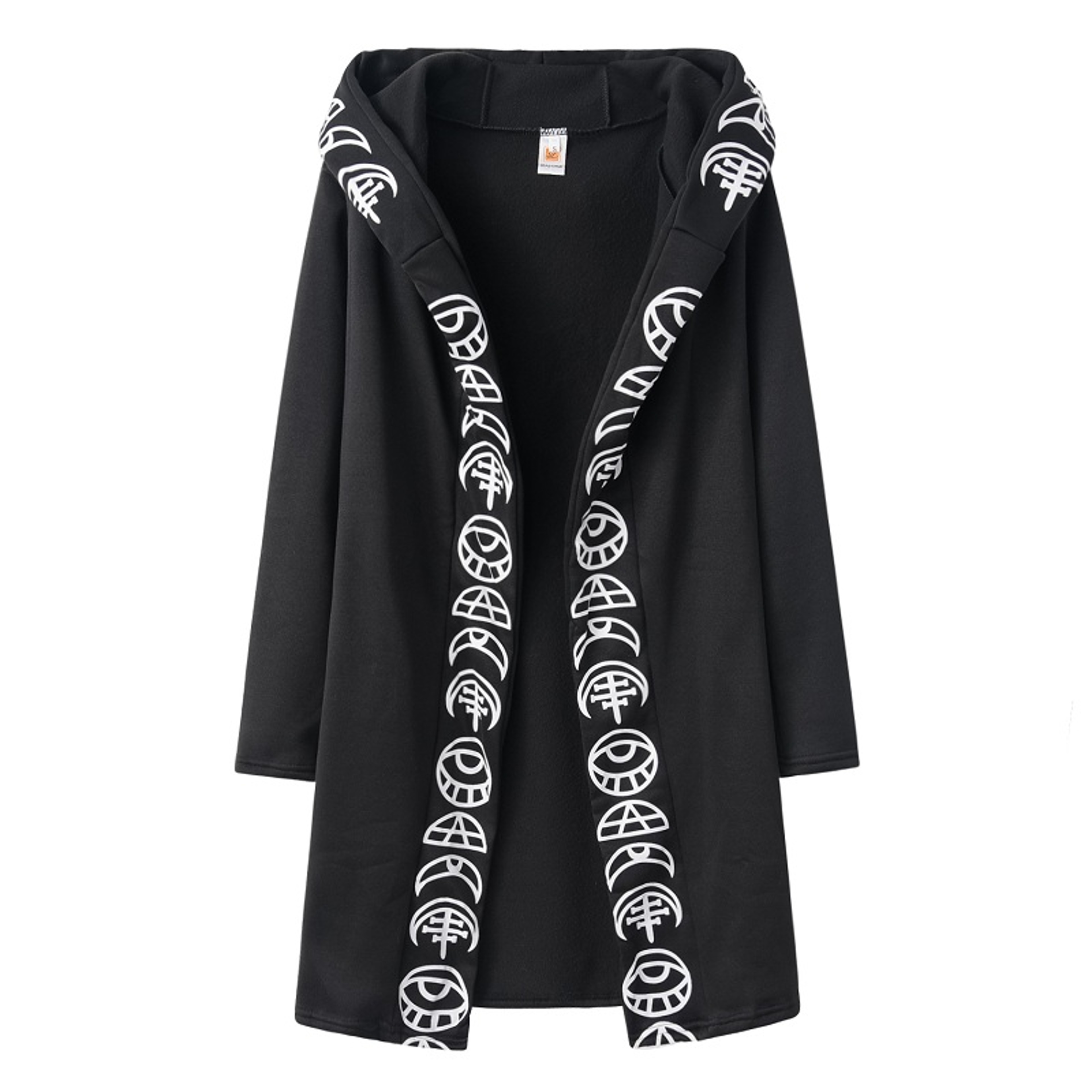 Long-Sleeved Fashion Trend Ladies Punk Cardigan Sweater, Moon Pattern Print, Long Style Perfect for Layering – view 6
