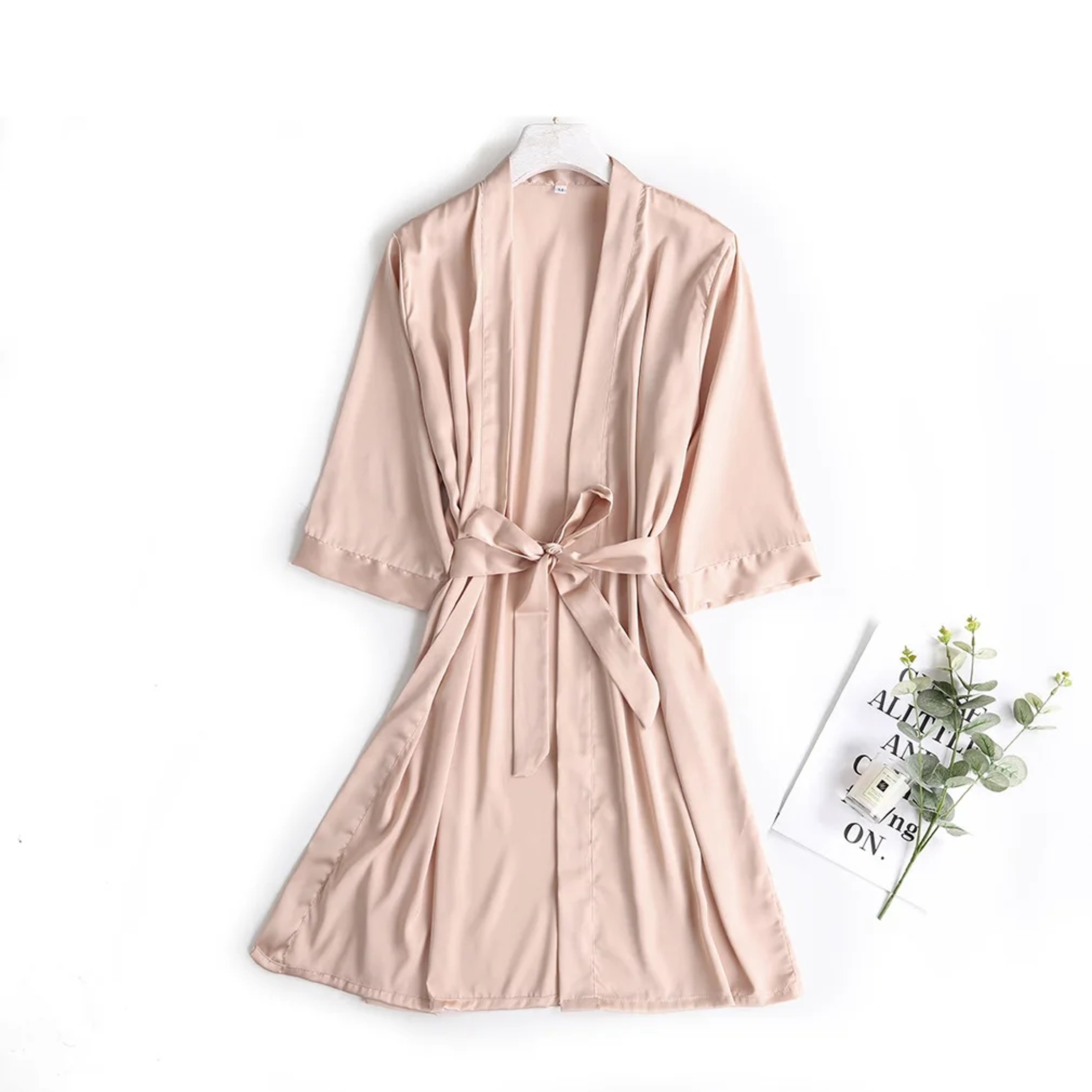 Silk Satin Women Wedding White Bride Robe Sleeve Morning Gown Loose Nightgown Kimono Bathrobe Sleep 5