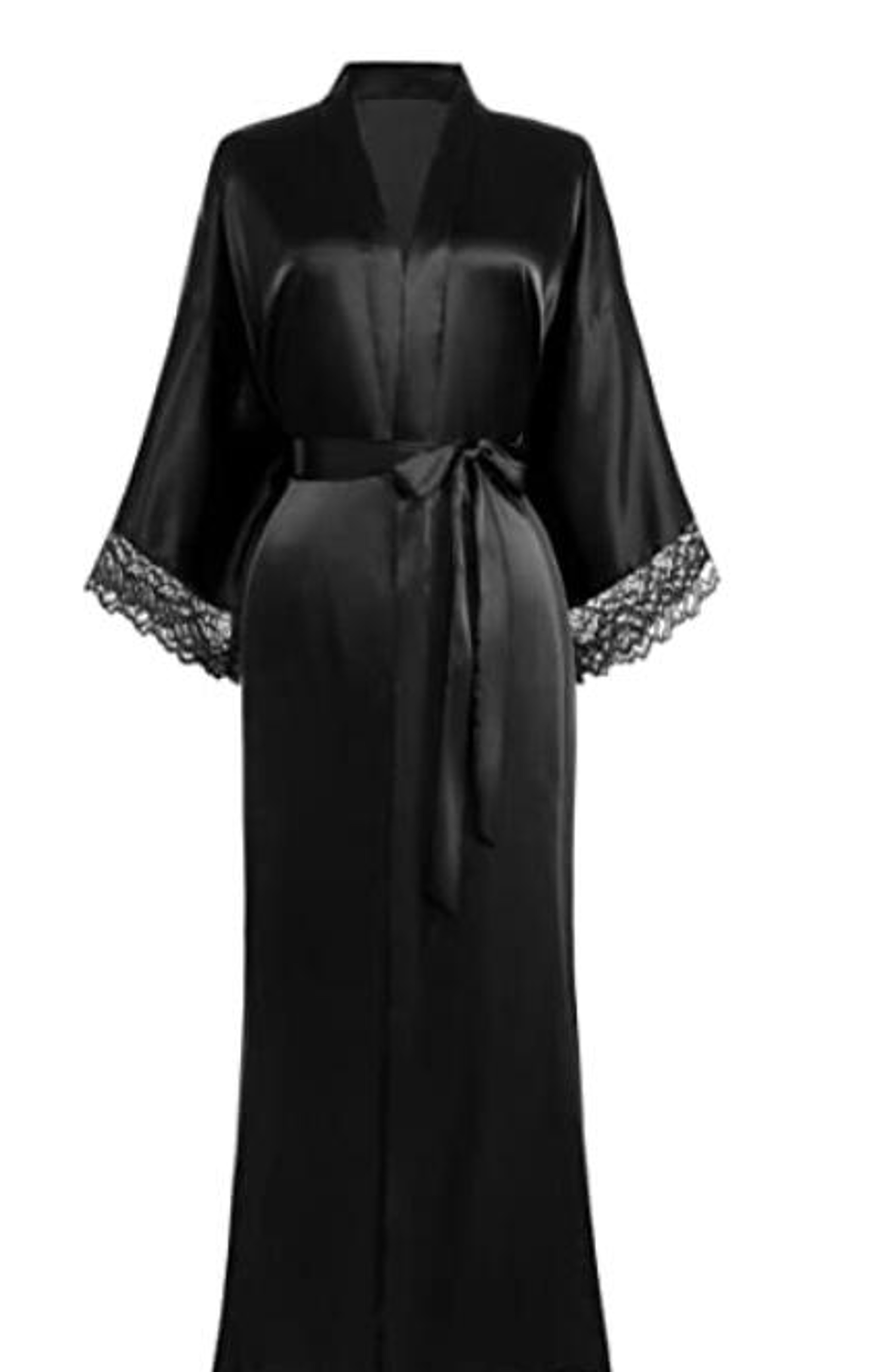 Floral Kimono Robe Silk Long, Robe Women Bathrobe, Wedding Bride Bridesmaid – view 1