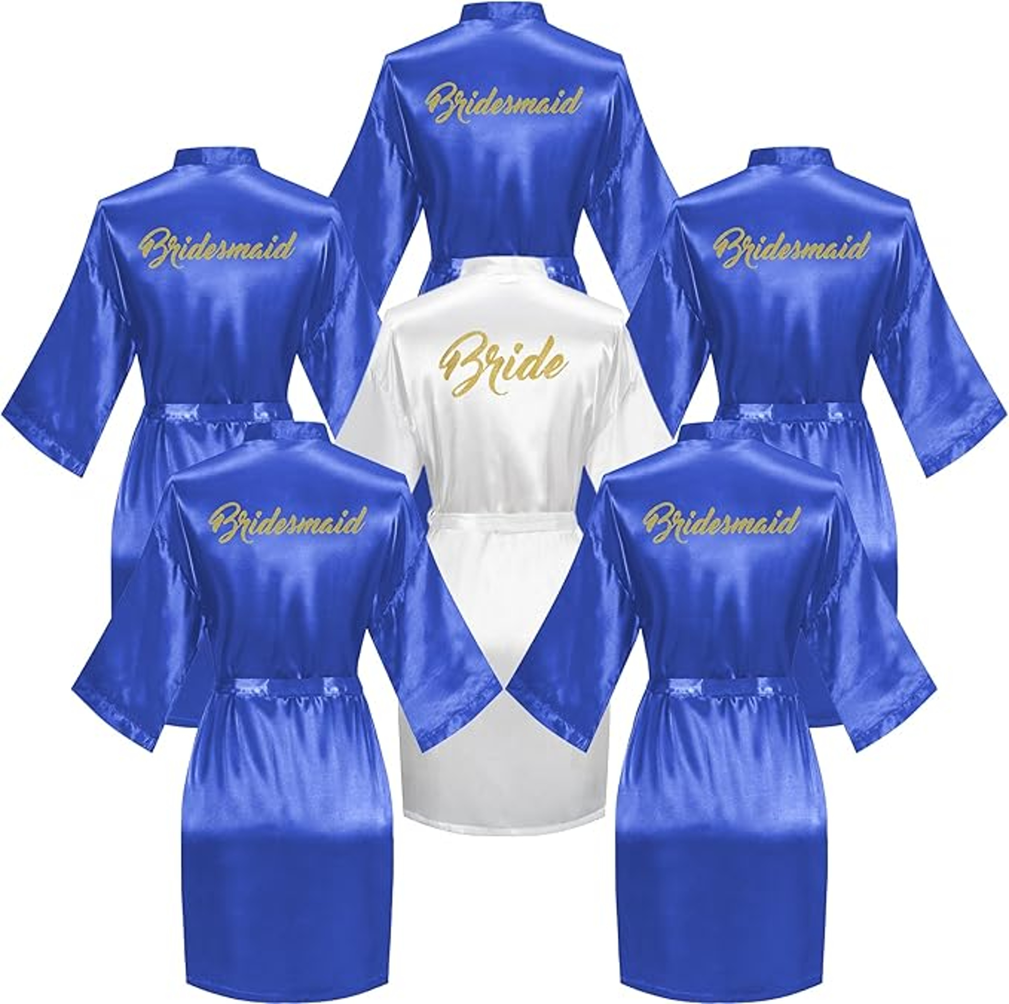 Bride And Bridesmaid Silky Robe Set Bridal Shower Bathrobe Set Getting Ready Dressing Gown Wedding  2