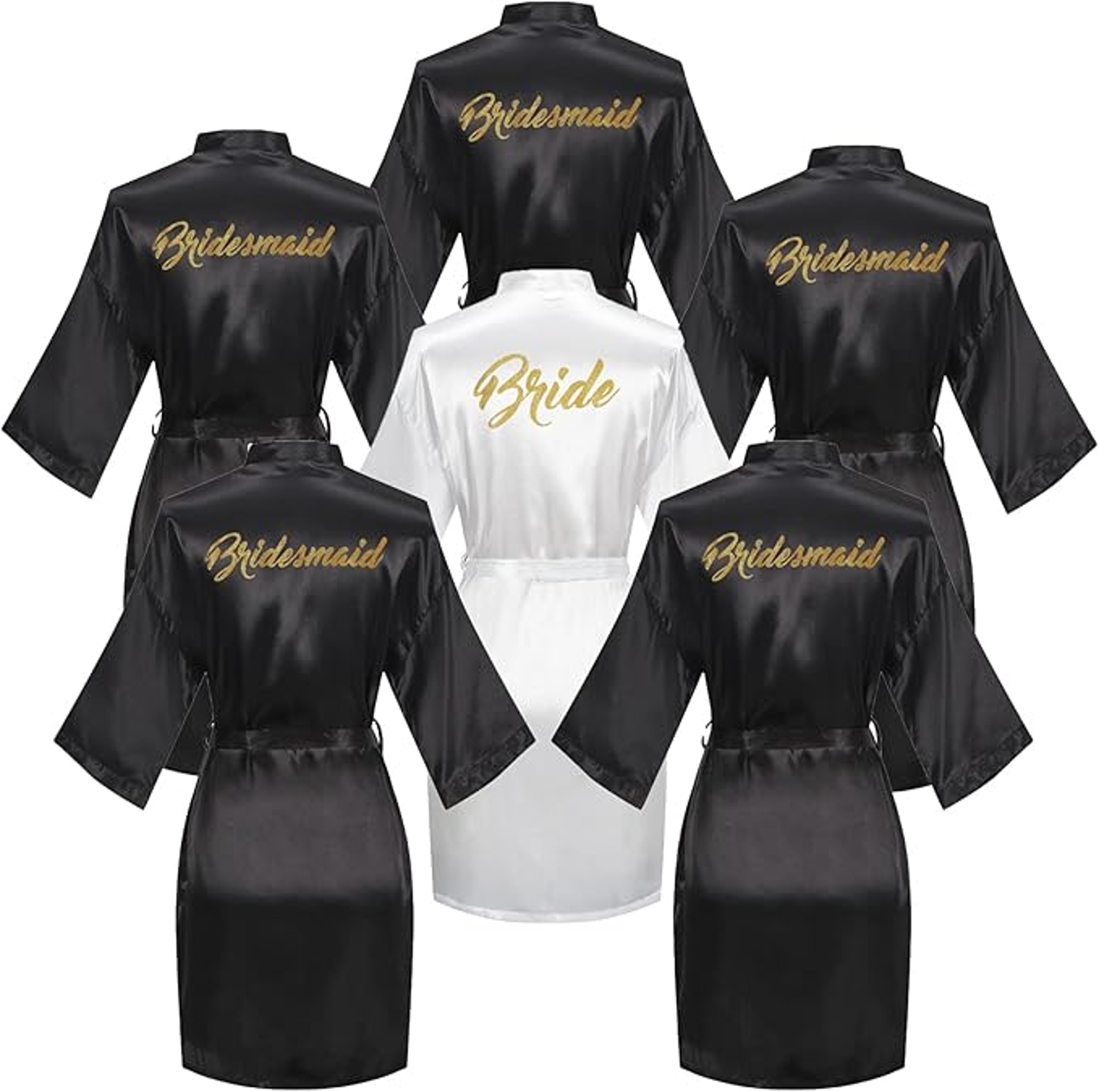 Bride And Bridesmaid Silky Robe Set Bridal Shower Bathrobe Set Getting Ready Dressing Gown Wedding  3