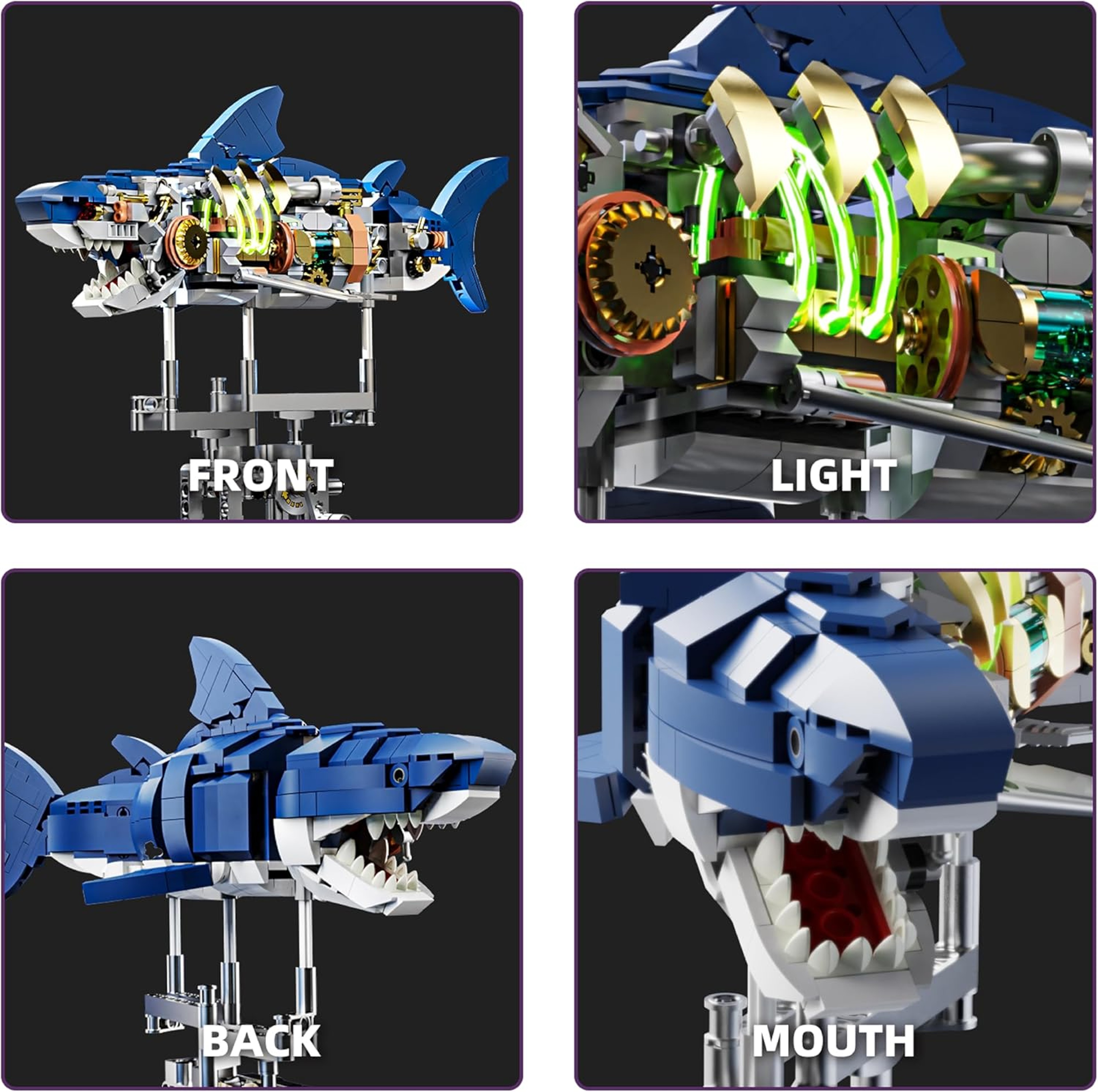 Mechanical Shark Toy Kit With Lights, Interactive STEM Model for Kids & Collectors – view 17