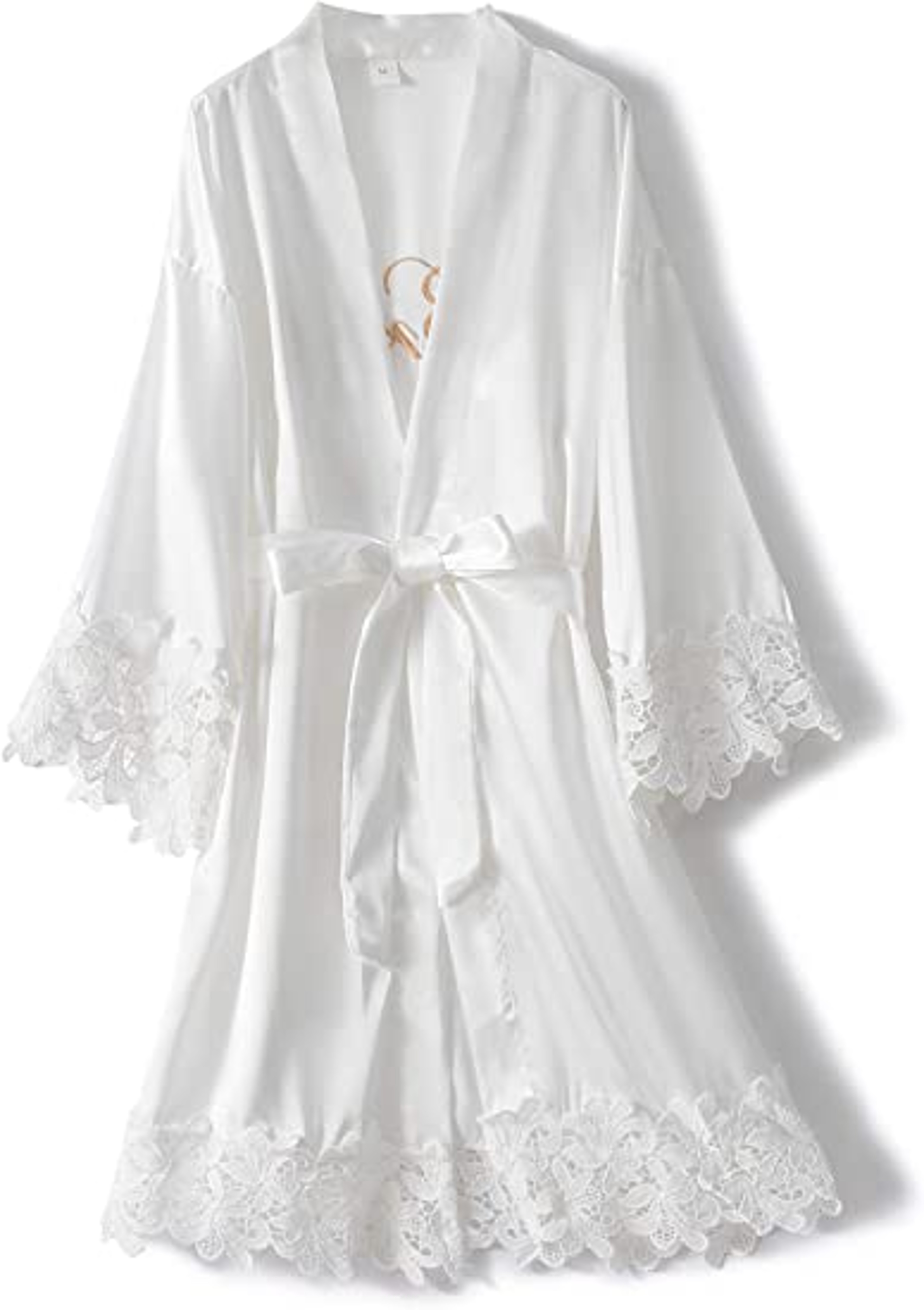 Bride Robe Wedding Bridesmaid Rose Gold Satin Lace Robe Bridal Dressing Gown Bridesmaid Gift Pajama 0