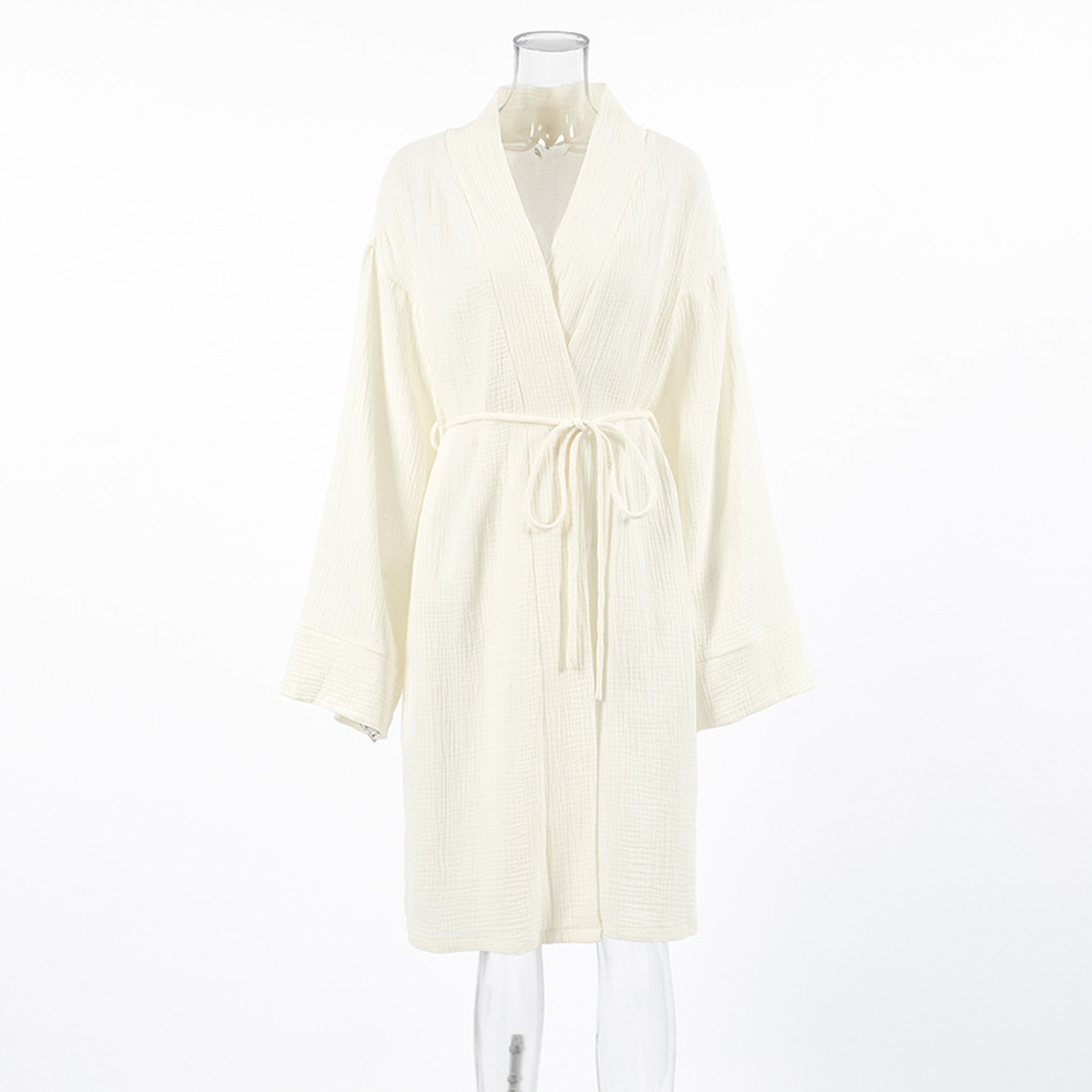 Cotton Womens Nightgown Gown Robe Spring Summer Long Sleeve Cardigan Gown Morning Pajamas For Home  6