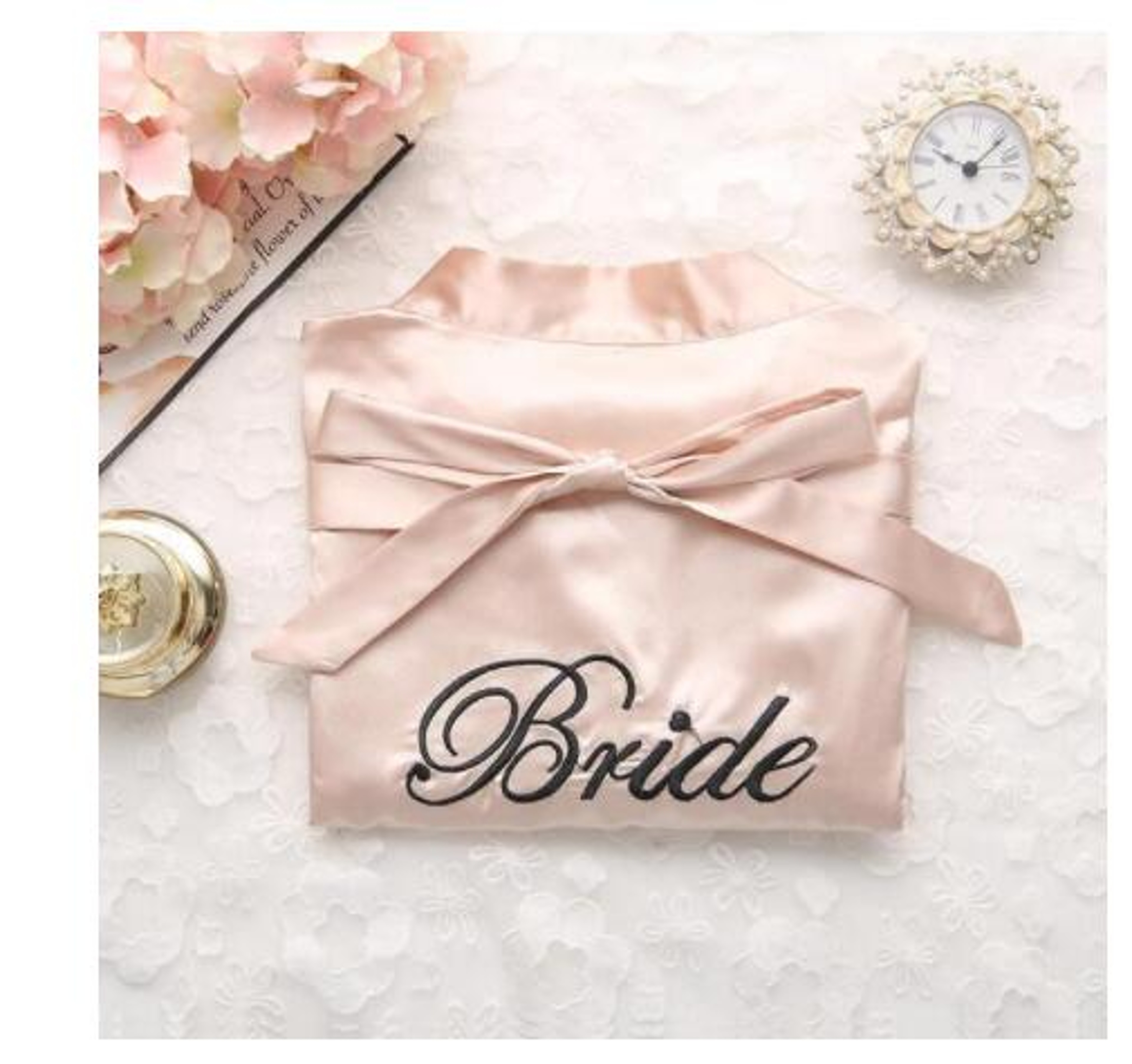 Wedding Robe For Bride And Bridesmaid Embroidery Satin Gown Sexy Short Nightgown Casual Women Sleep