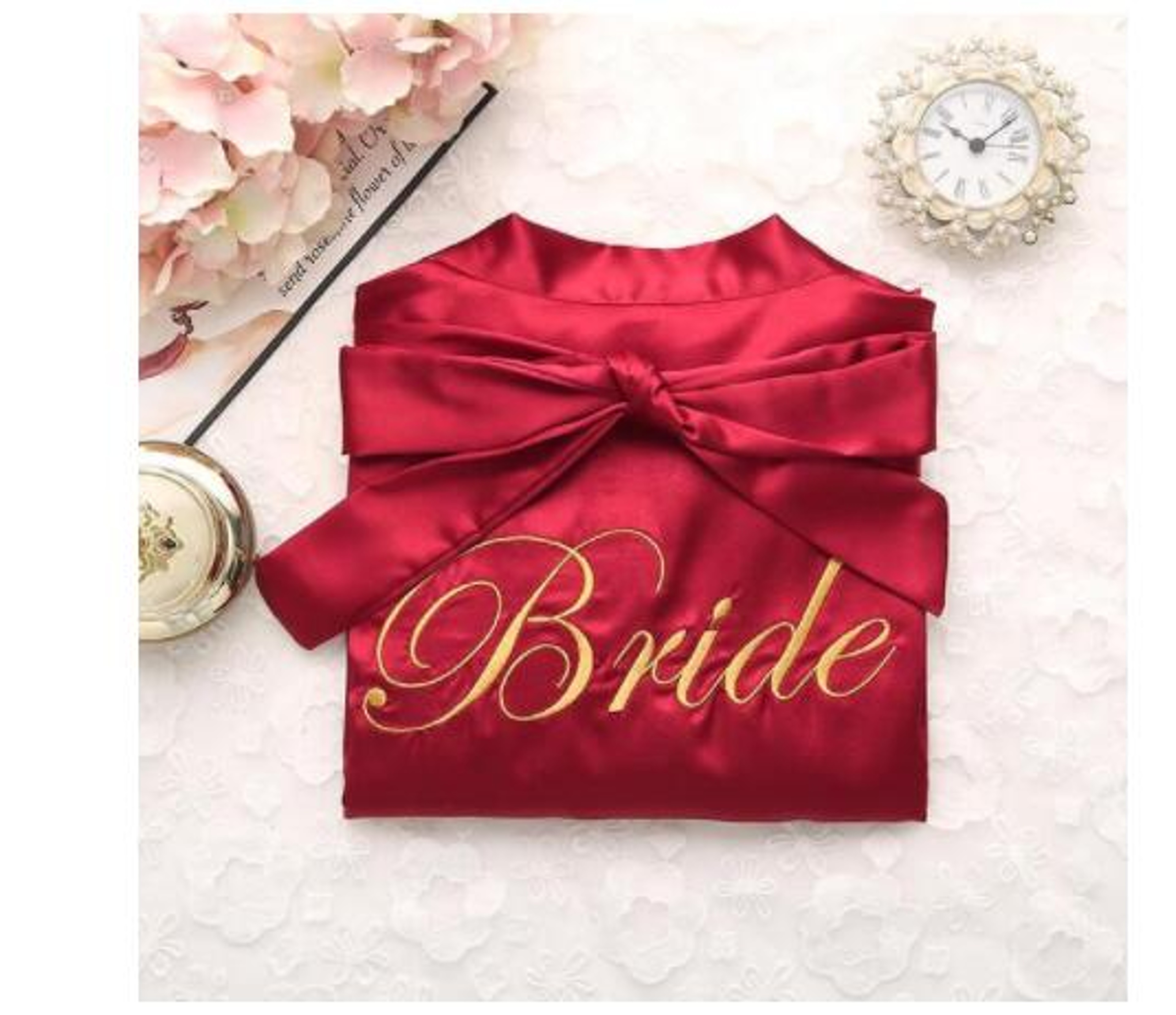 Wedding Robe For Bride And Bridesmaid Embroidery Satin Gown Sexy Short Nightgown Casual Women Sleep