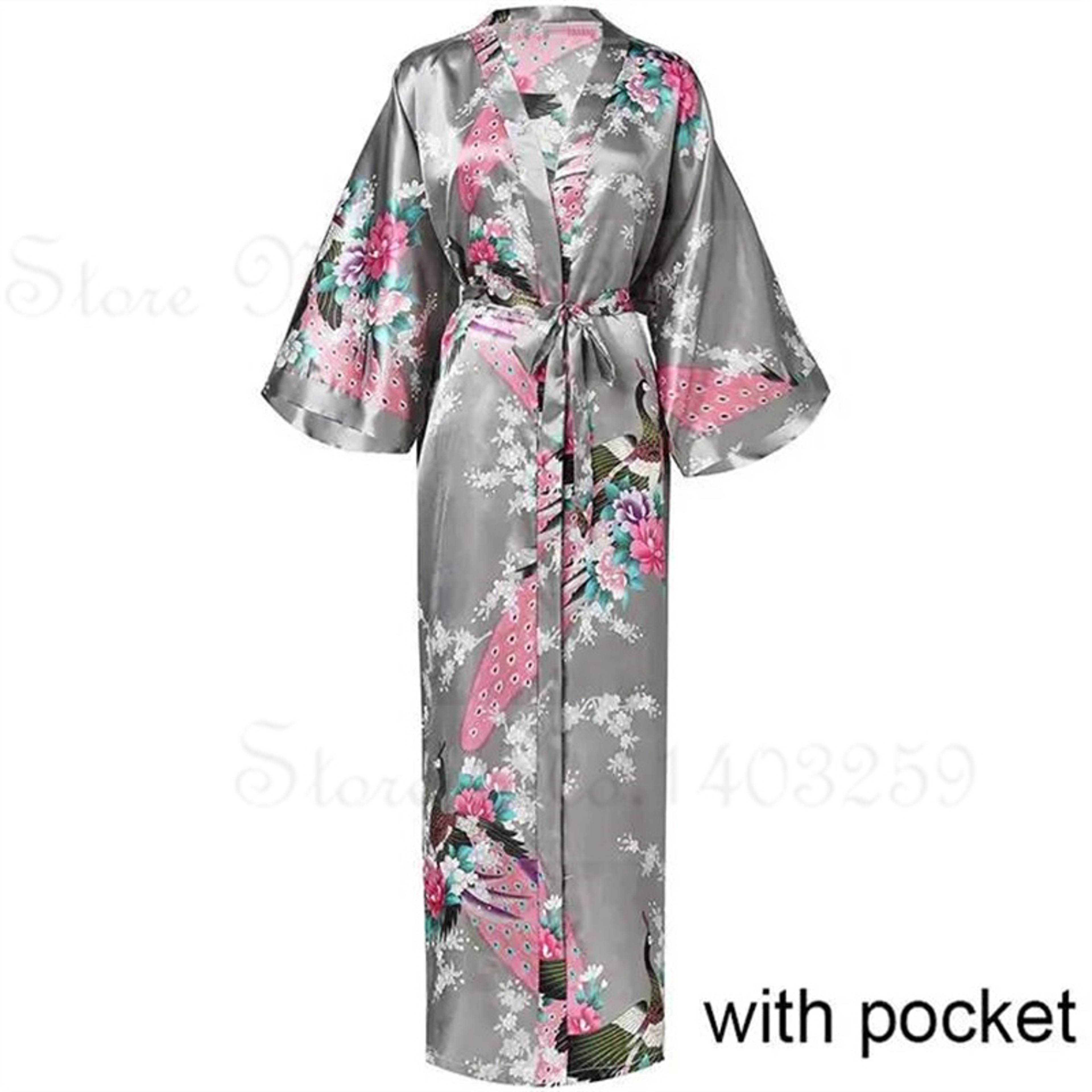 Women Satin Long Robe Sexy Wedding Bride Bridesmaid Gown Oversize Bathrobe With Pockets Loungewear  6