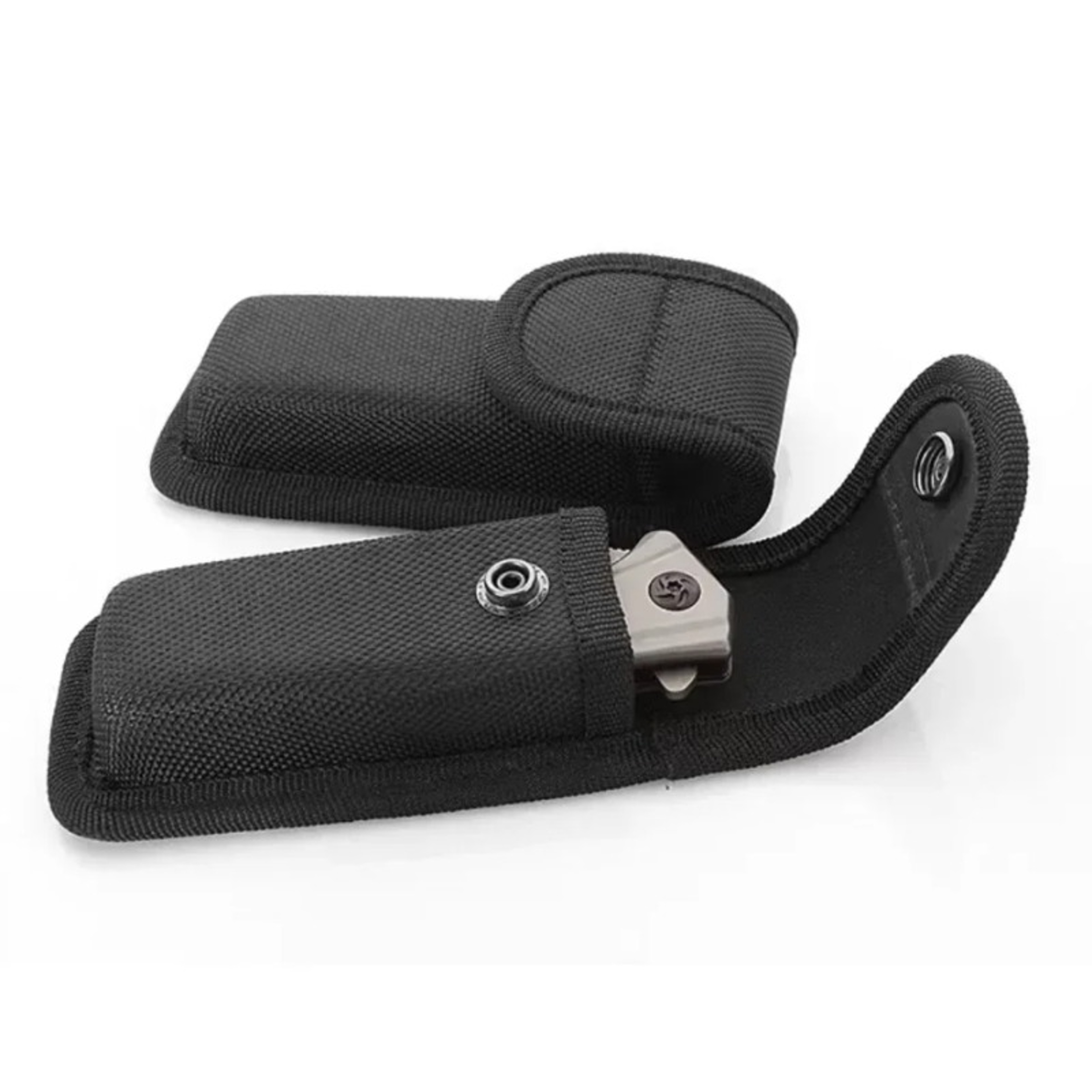 Black Sheath Fold Knife Plier Flashlight Holder Waist Pack Nylon Belt Loop Pouch Case Tactical Carr 0