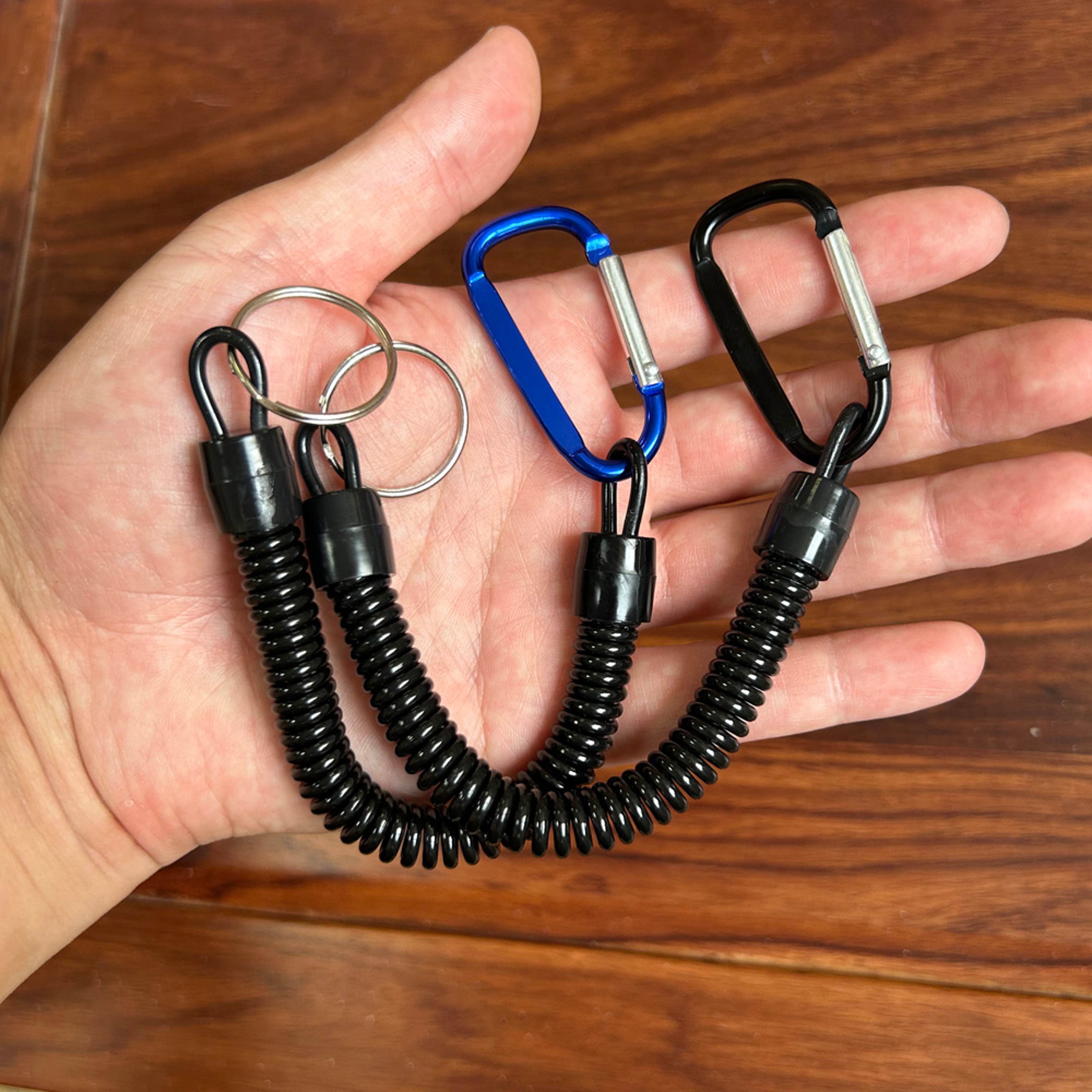 1PC Tactical Retractable Spring Elastic Rope Security Gear Tool Hiking Camping Antilost Phone Keych 0