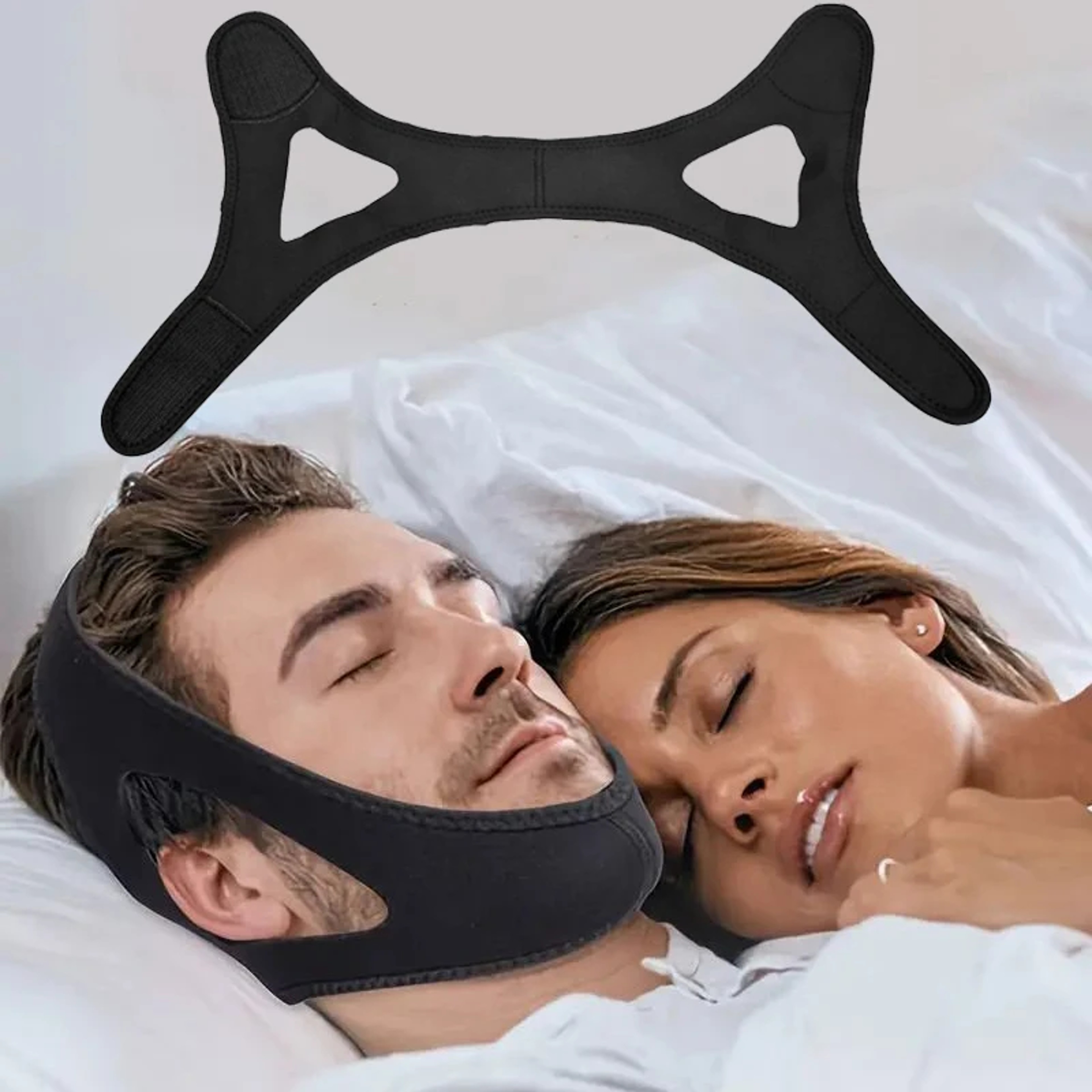 Open Mouth Anti-snoring Band, Breathing Corrective Chin Rest, Sleep Better with Anti-snoring Solution – view 1