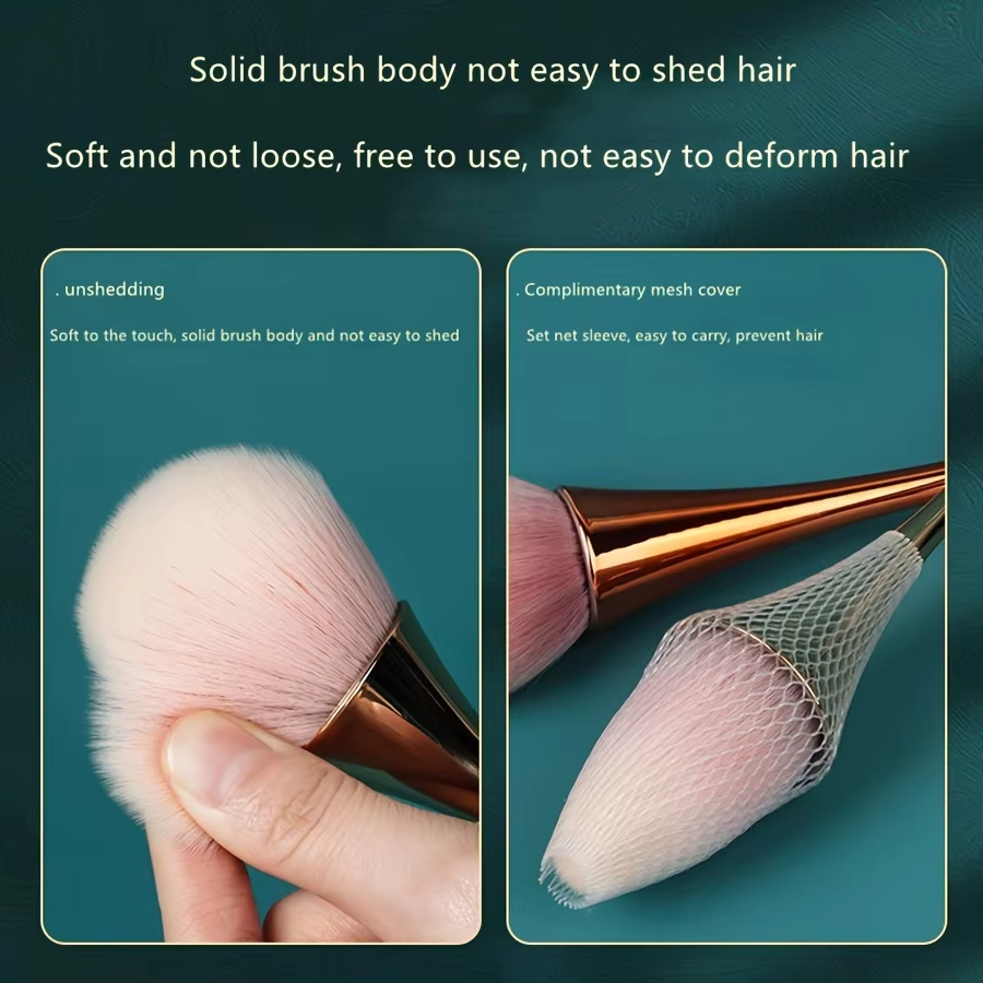 Rose Golden Fan Makeup Brush Soft Hair Cosmetic Loose Powder Brush Blush Brush Highlighting Brush F