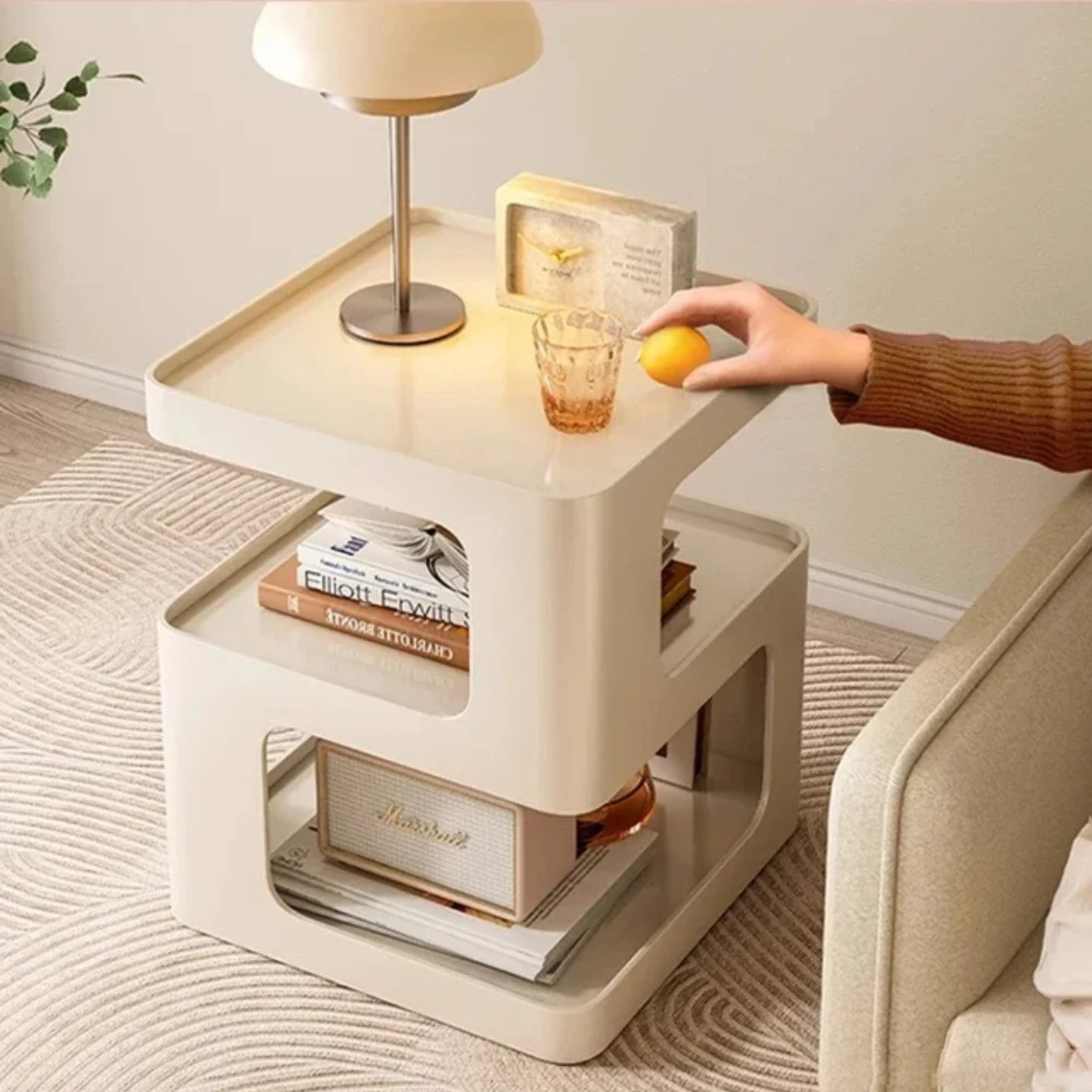 Light Luxury Sofa Table Solid Color Living Room Bookshelf Small Coffee Table For Bedroom 1