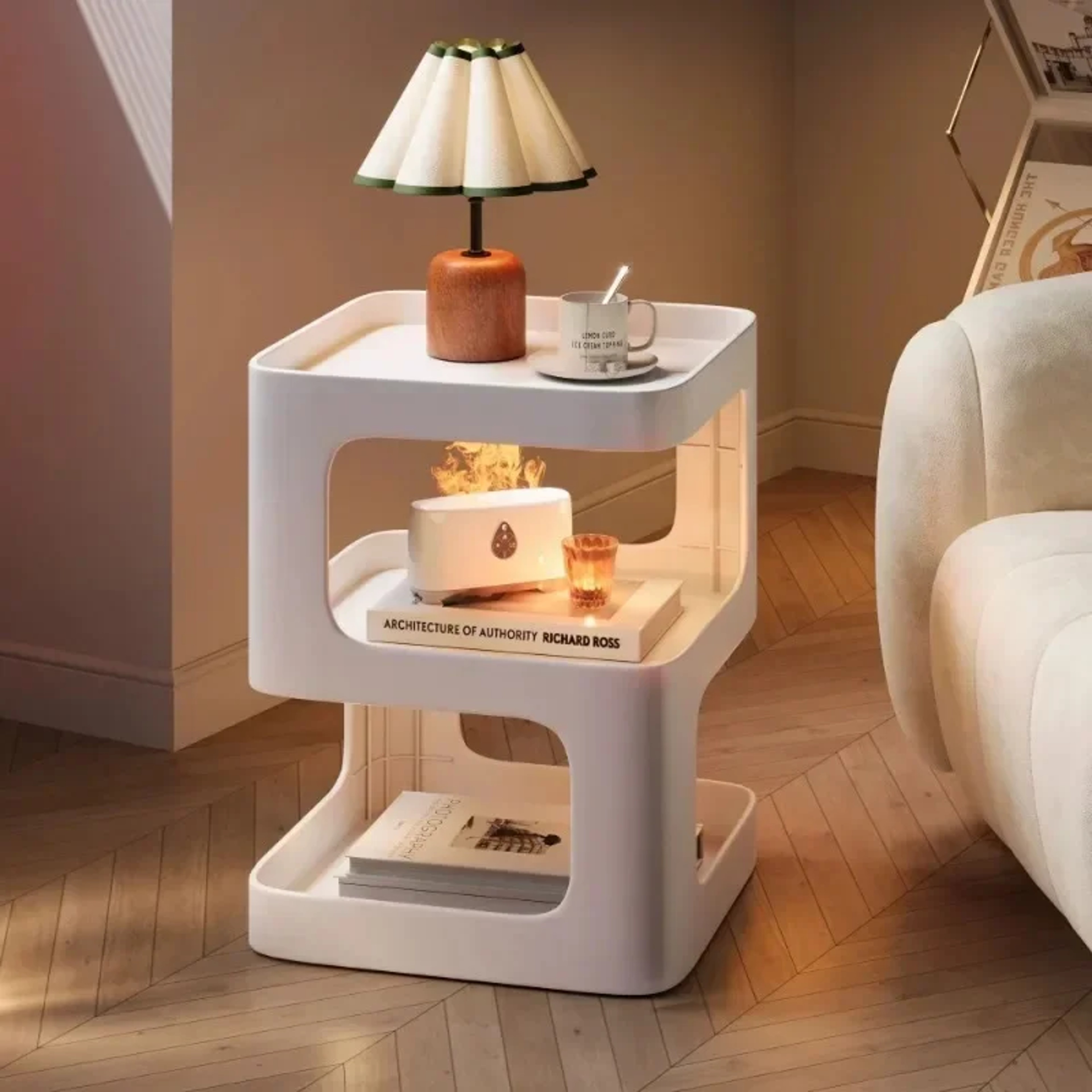 Light Luxury Sofa Table Solid Color Living Room Bookshelf Small Coffee Table For Bedroom 6