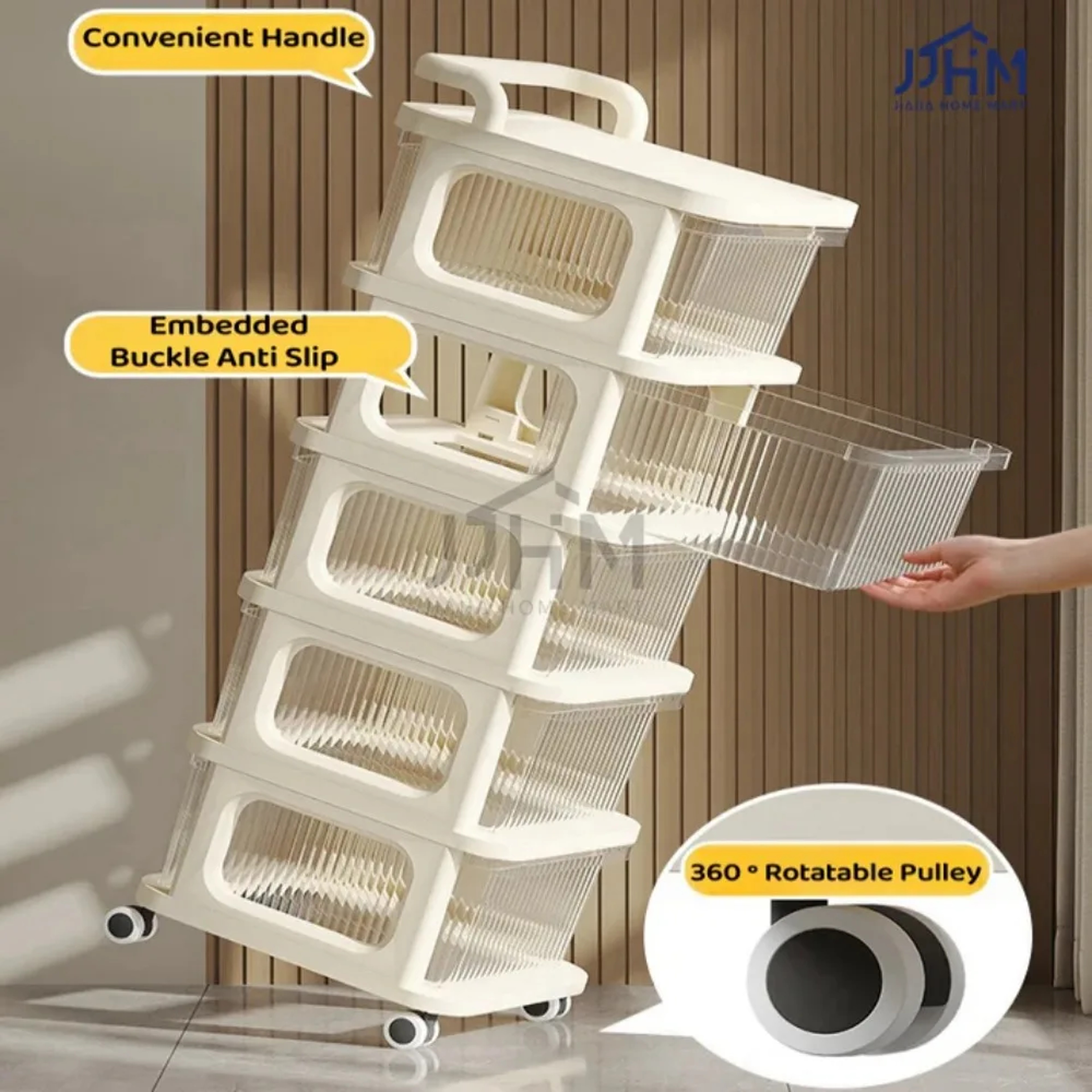 Acrylic Cream Wind Cart MultiTier Snack Trolley Storage Movable Utility Cart Toy Organizer Transpar 2