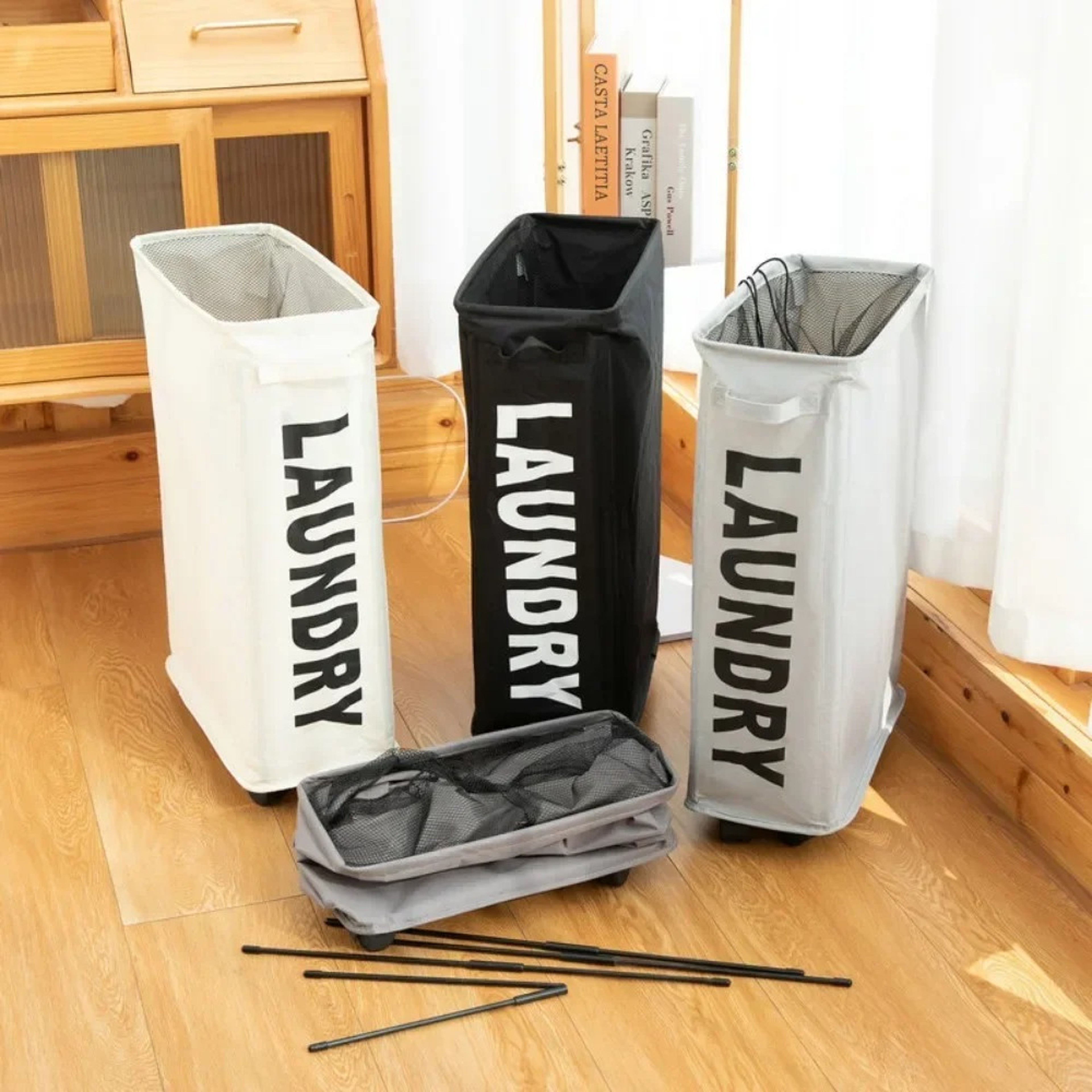 Large Capacity Dustproof Laundry Basket Foldable Organization Household Storage Simple Modern Multi 0