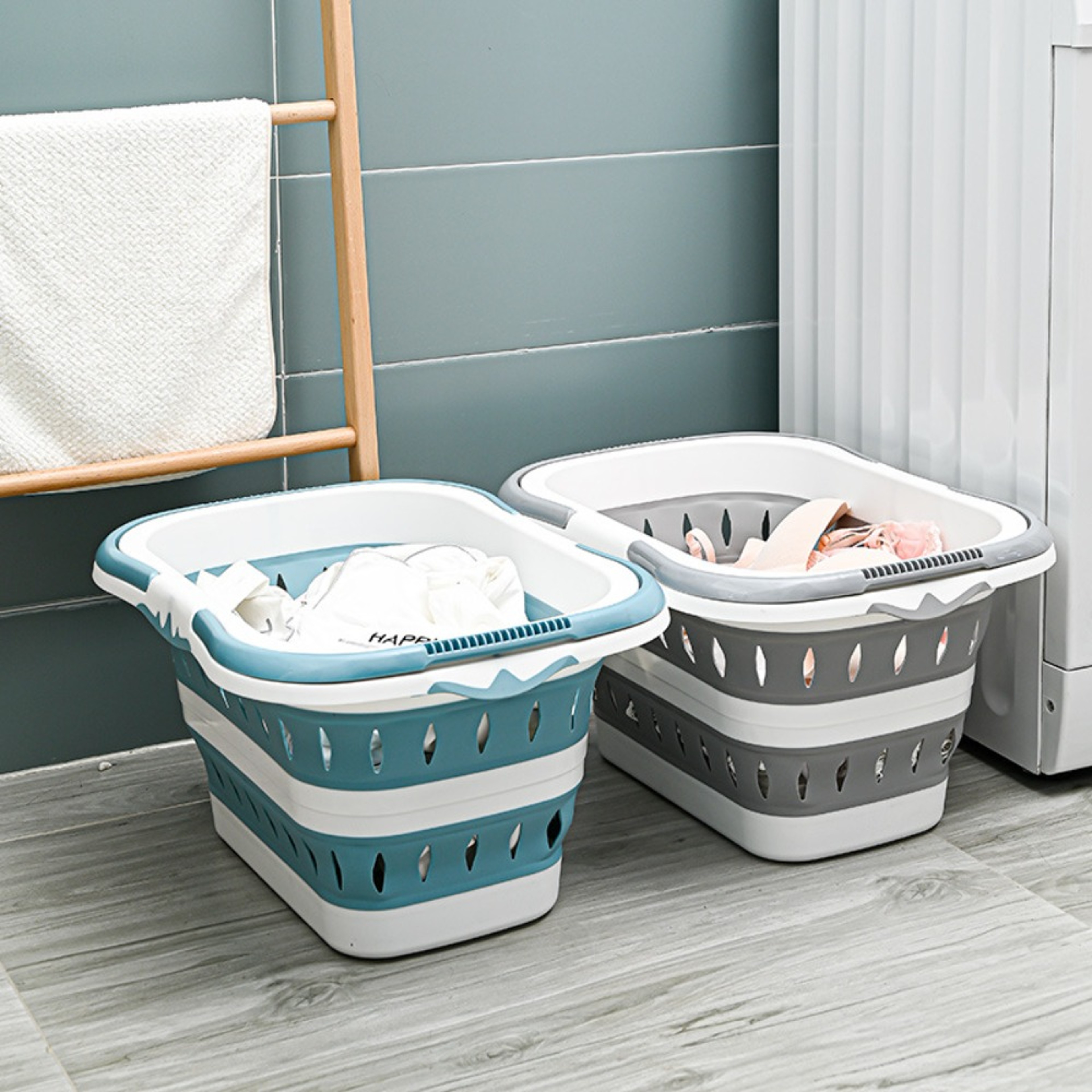 Foldable Laundry Basket With Handle Bathroom Dirty Clothes Basket WallMounted Clothing Storage For  1