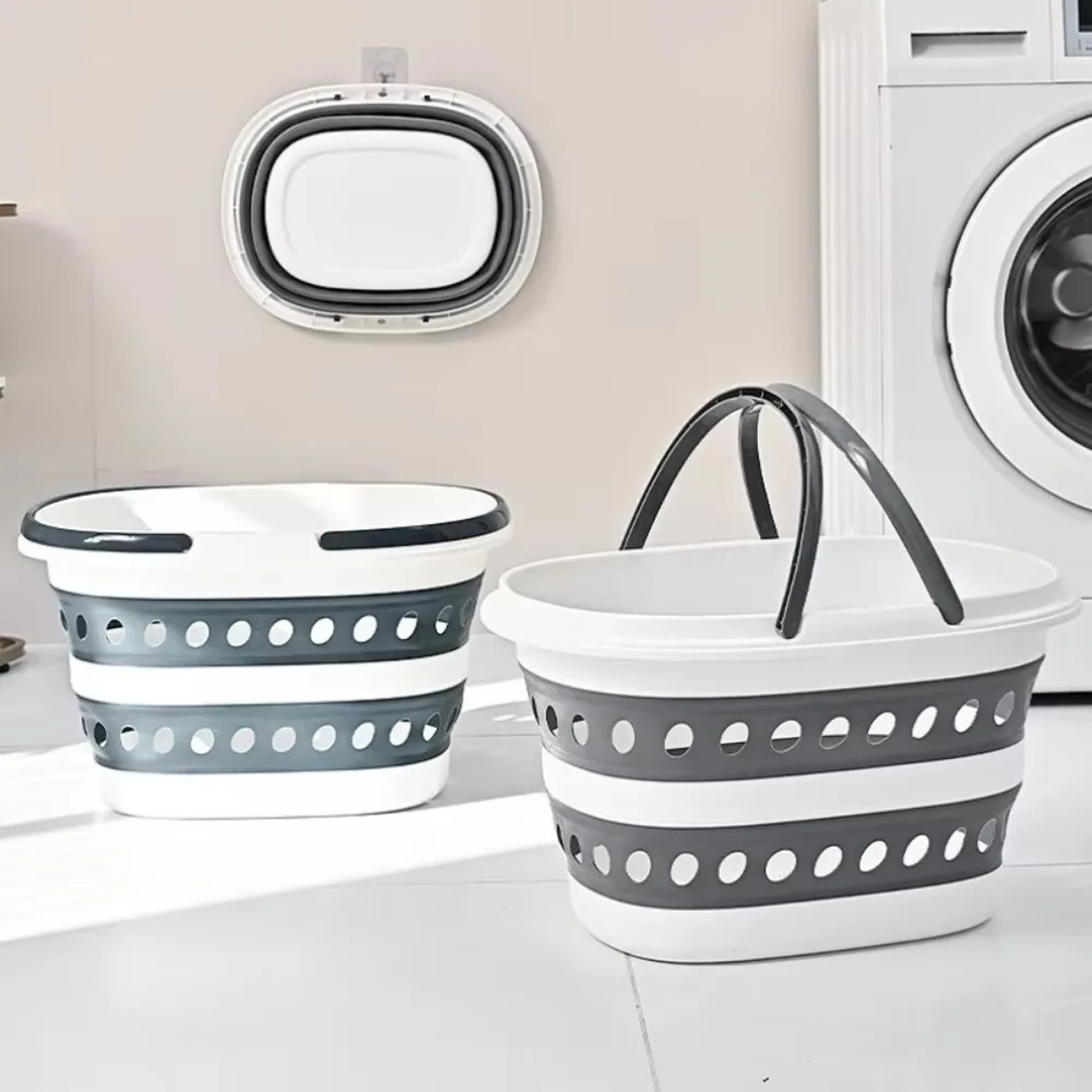 Foldable Laundry Basket With Handle Bathroom Dirty Clothes Basket WallMounted Clothing Storage For  0