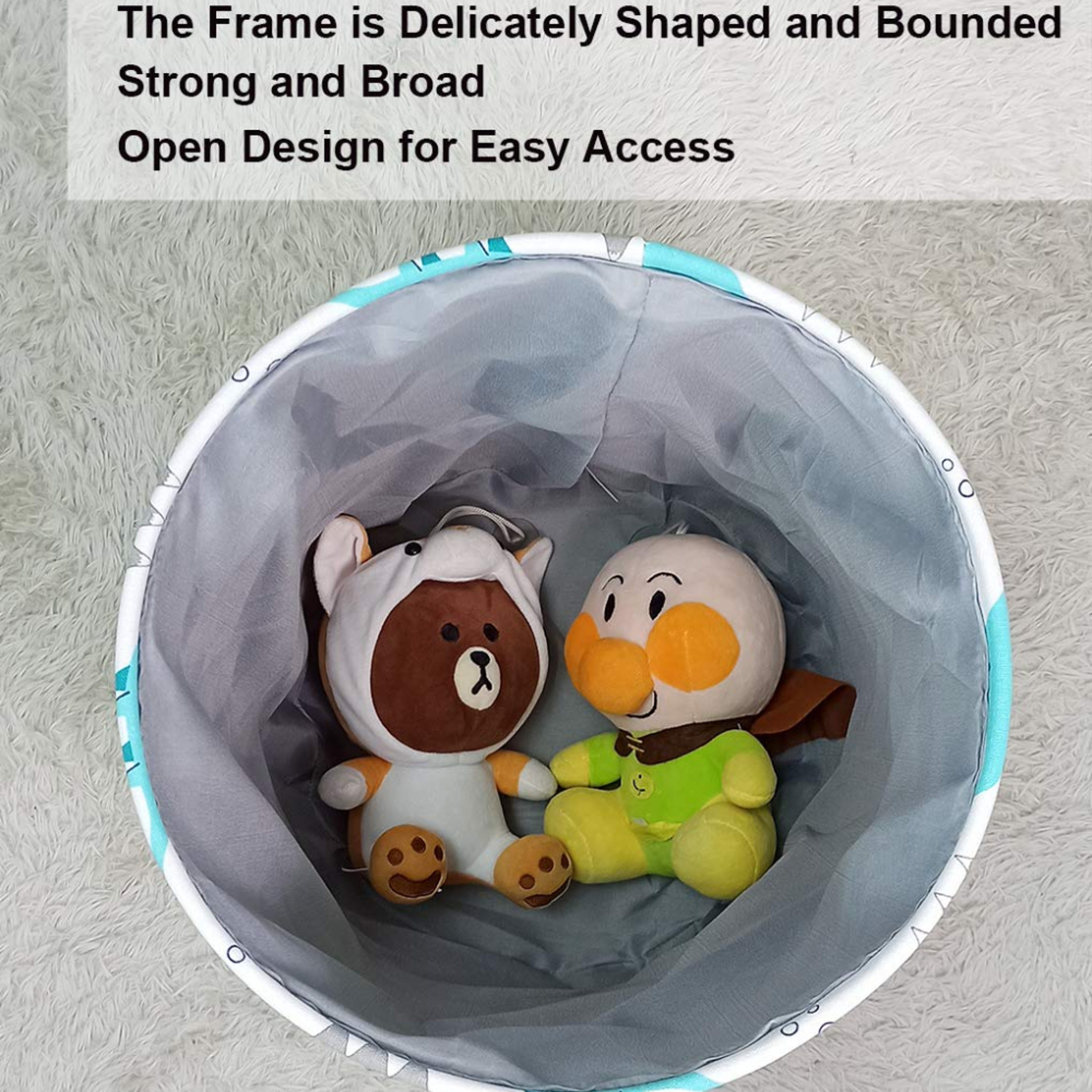 Toys Storage Baskets Collapsible Convenient Storage Basket Cartoon Print Thickened Fabric Drawstrin 3