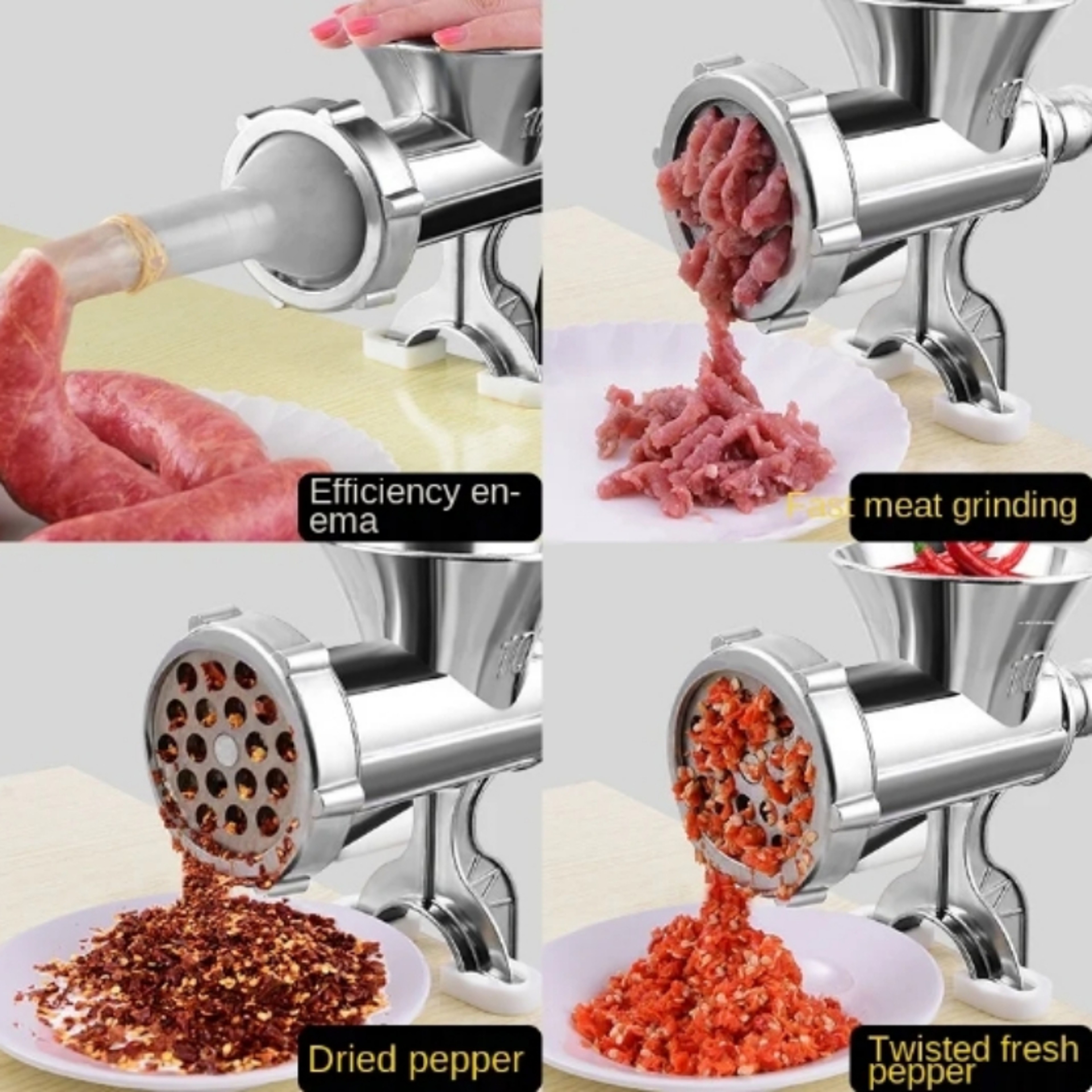 Manual Metal Meat Grinder Multifunctional Mincer And Sausage Tool For Kitchen Poultry  Meat Grindin