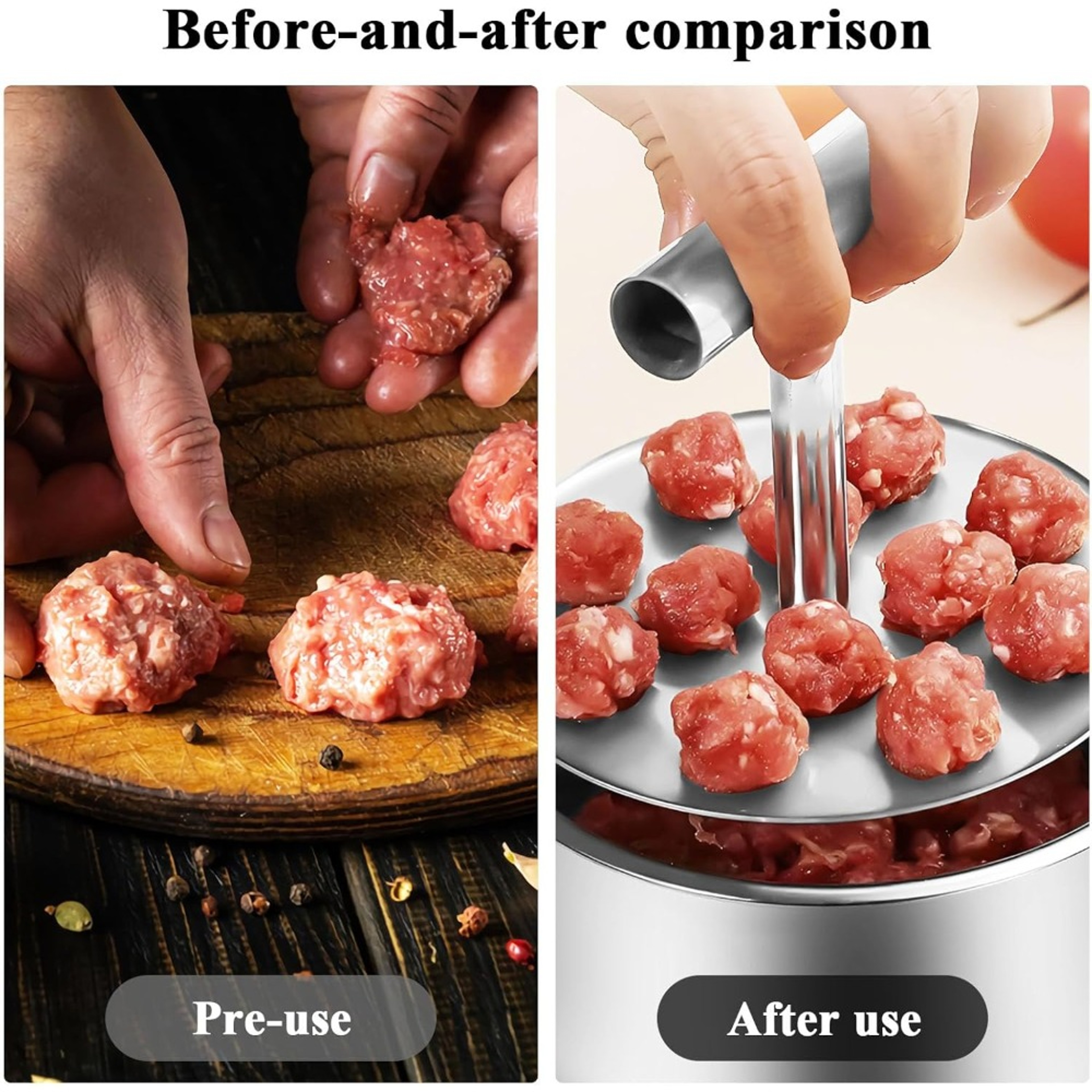 Stainless Steel Meatball Maker Ergonomic Handle PressType Mold Dishwasher Safe Ideal For Home And R 2