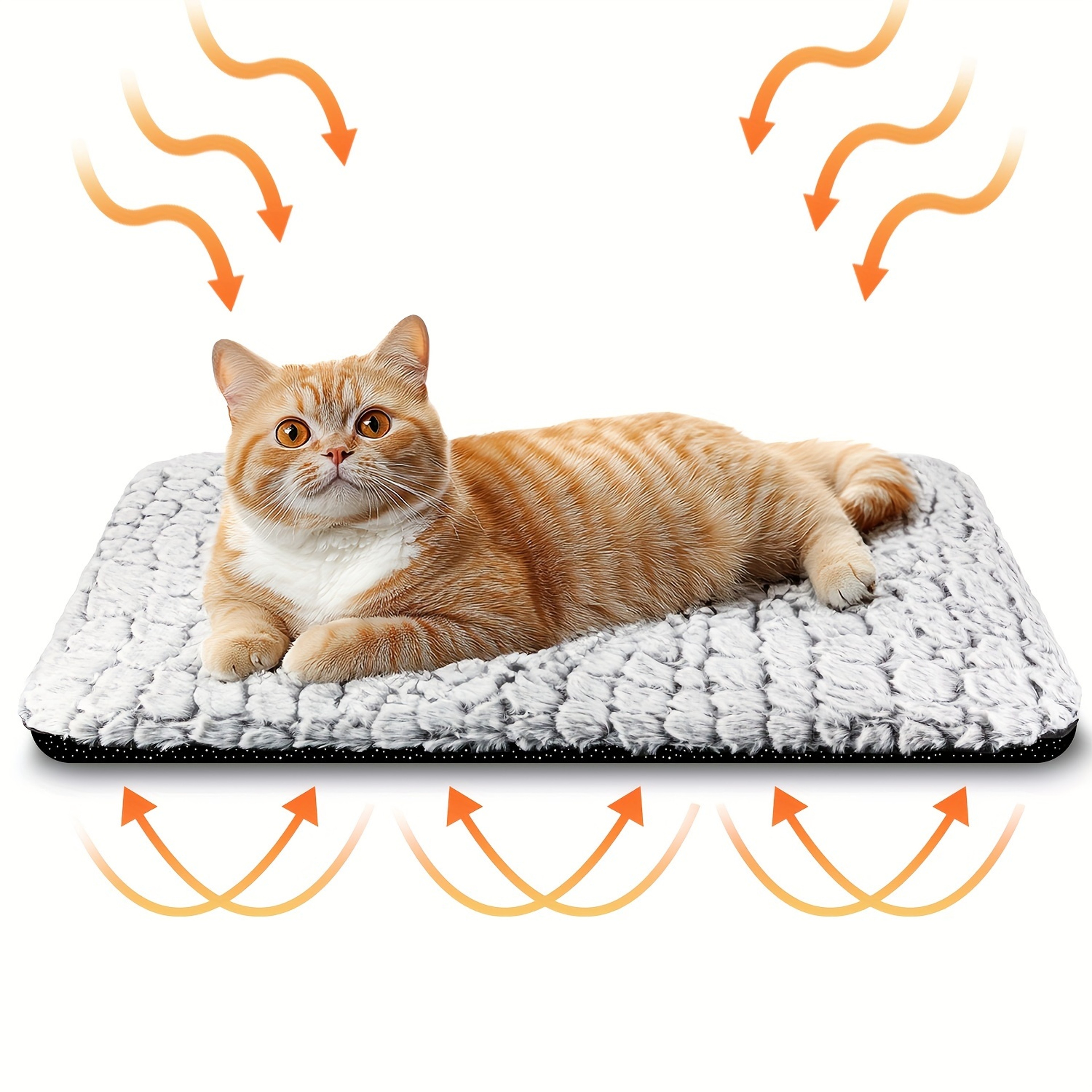 Self Warming Cat Bed Thermal Blanket Style Cat Dog Pet Heating Pad Washable Indoor Outdoor Heated C