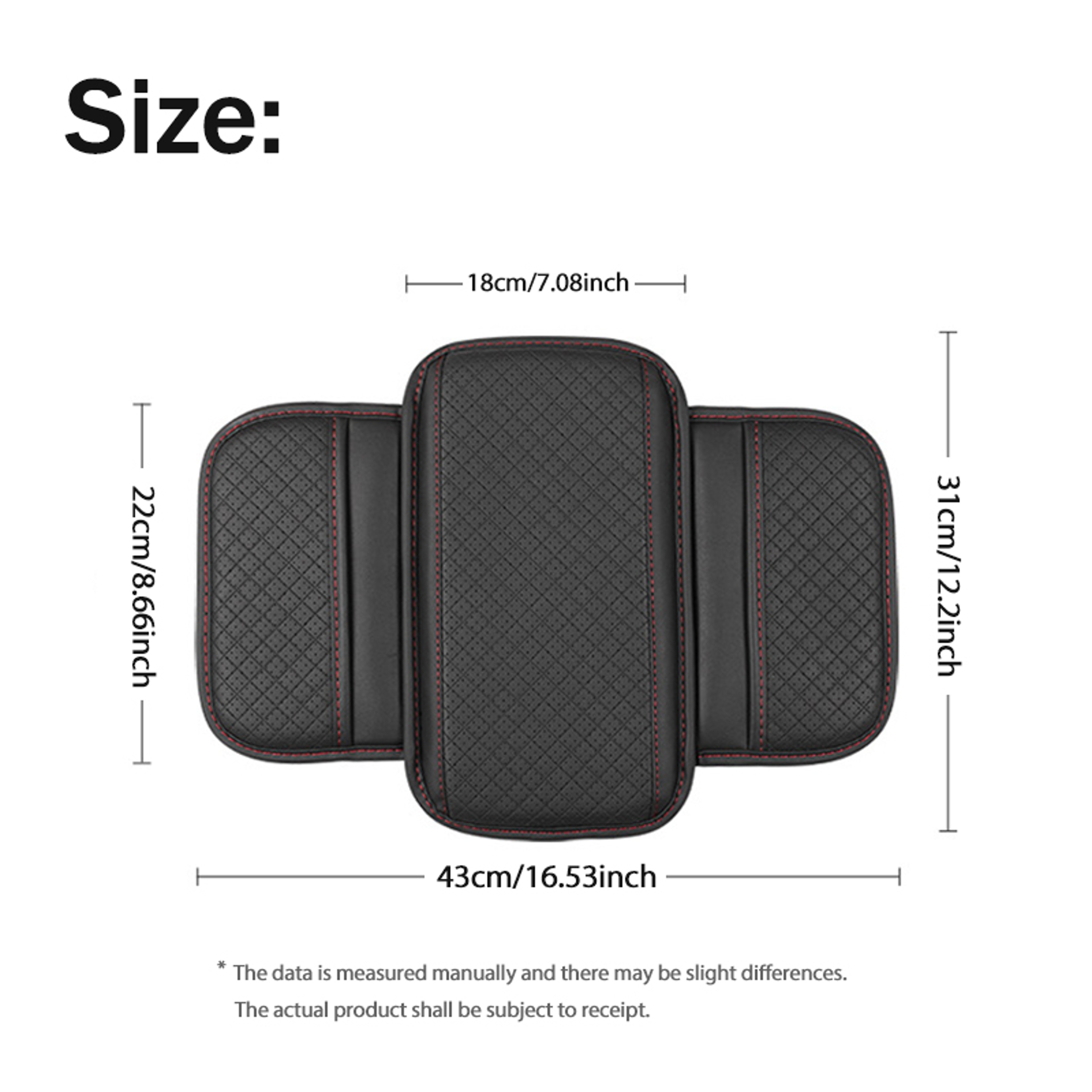 Leather Car Armrest Box Pad Protector Cover With Storage Pocket Center Console Arm Rest Elbow Rest  3