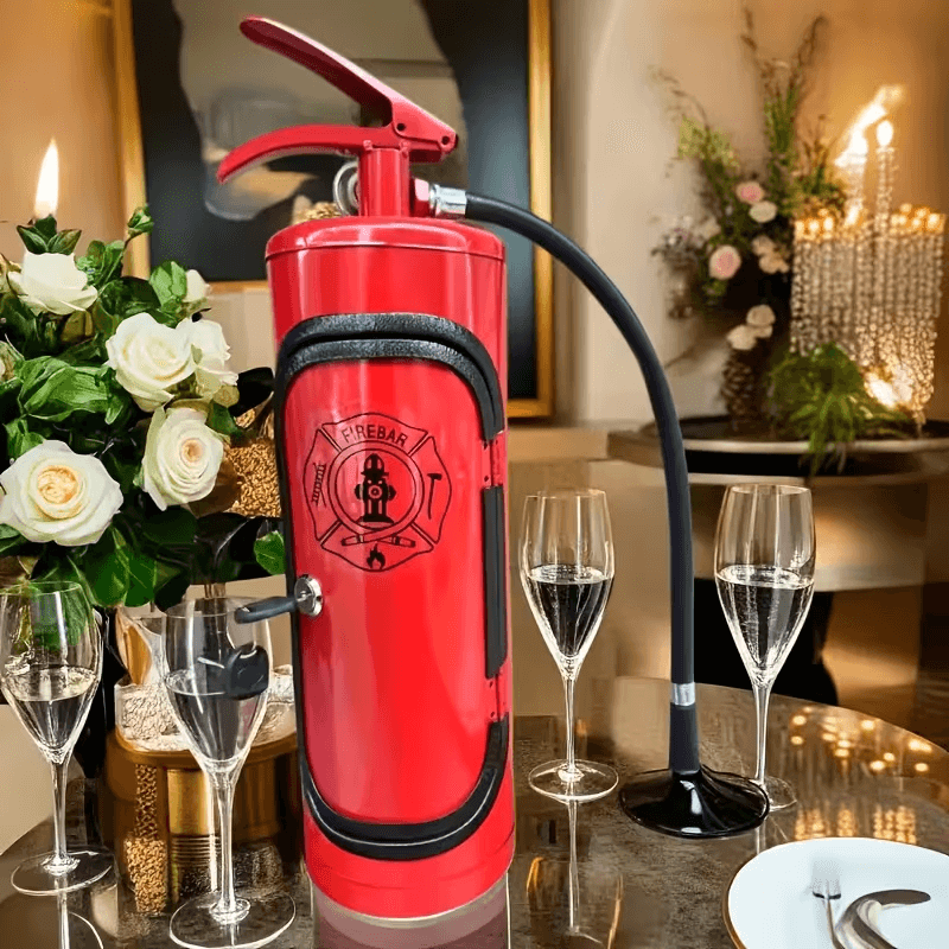 Firethemed wine box for kitchen and dining rooms