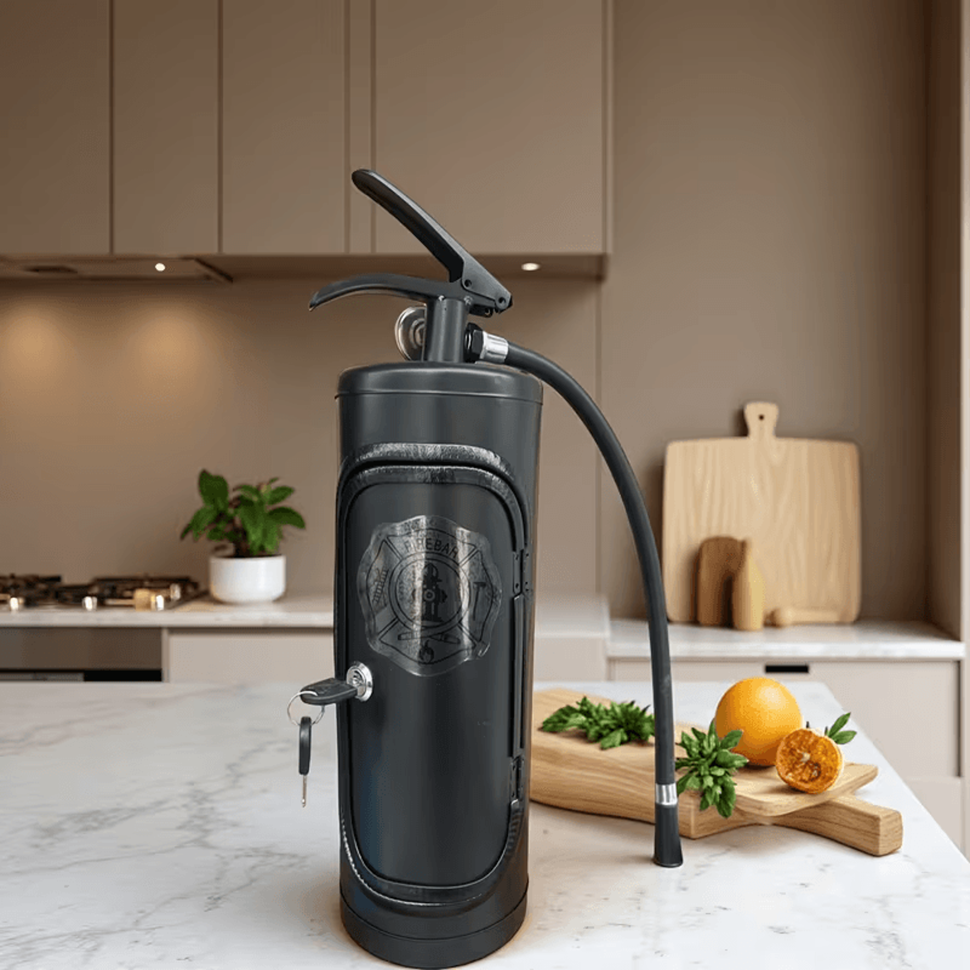Mini fire extinguisher wine box for kitchen decor