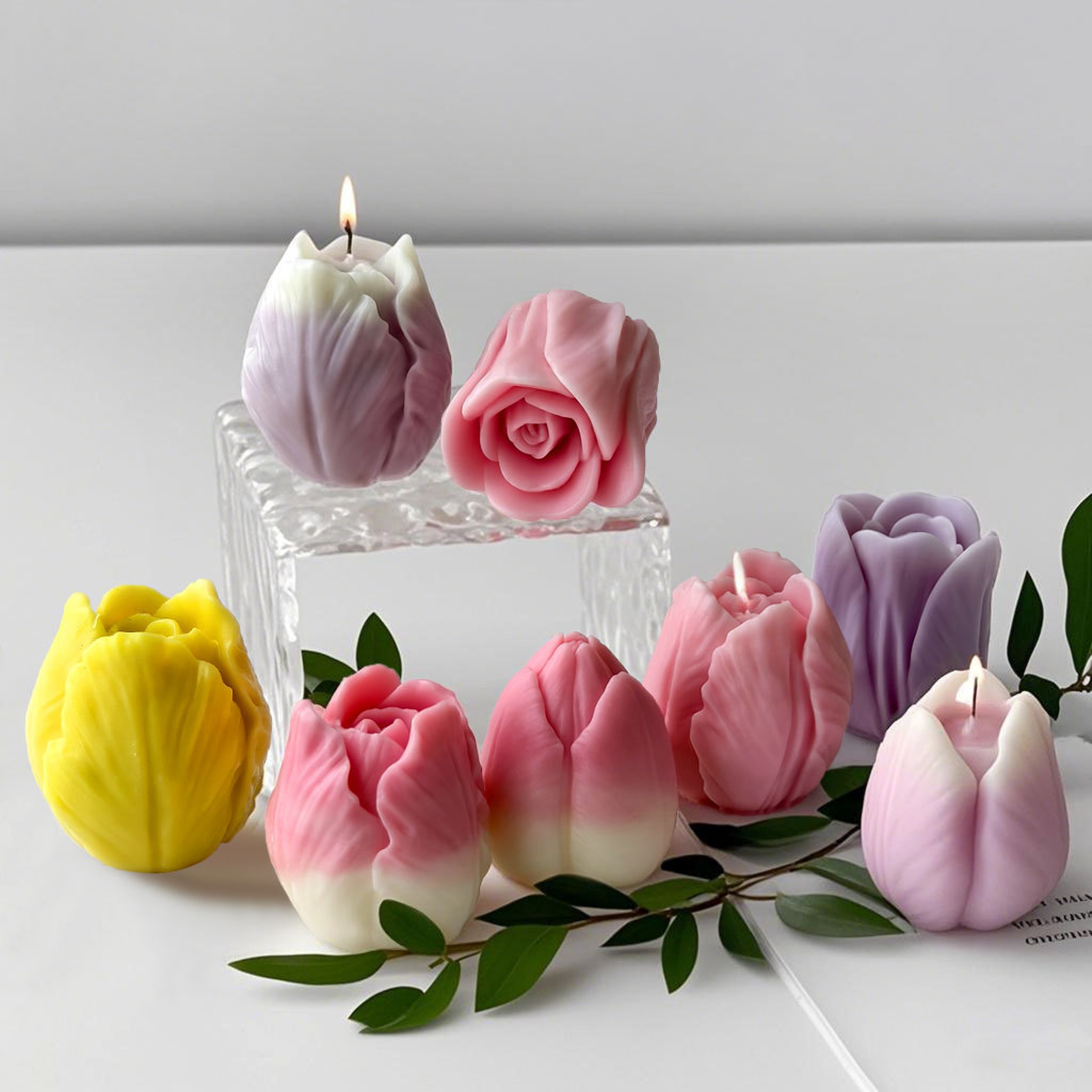 Tulip Silicone Mold For DIY Flowers Handmade Scented Candle Plaster Resin Molds Homemade Cookies 4