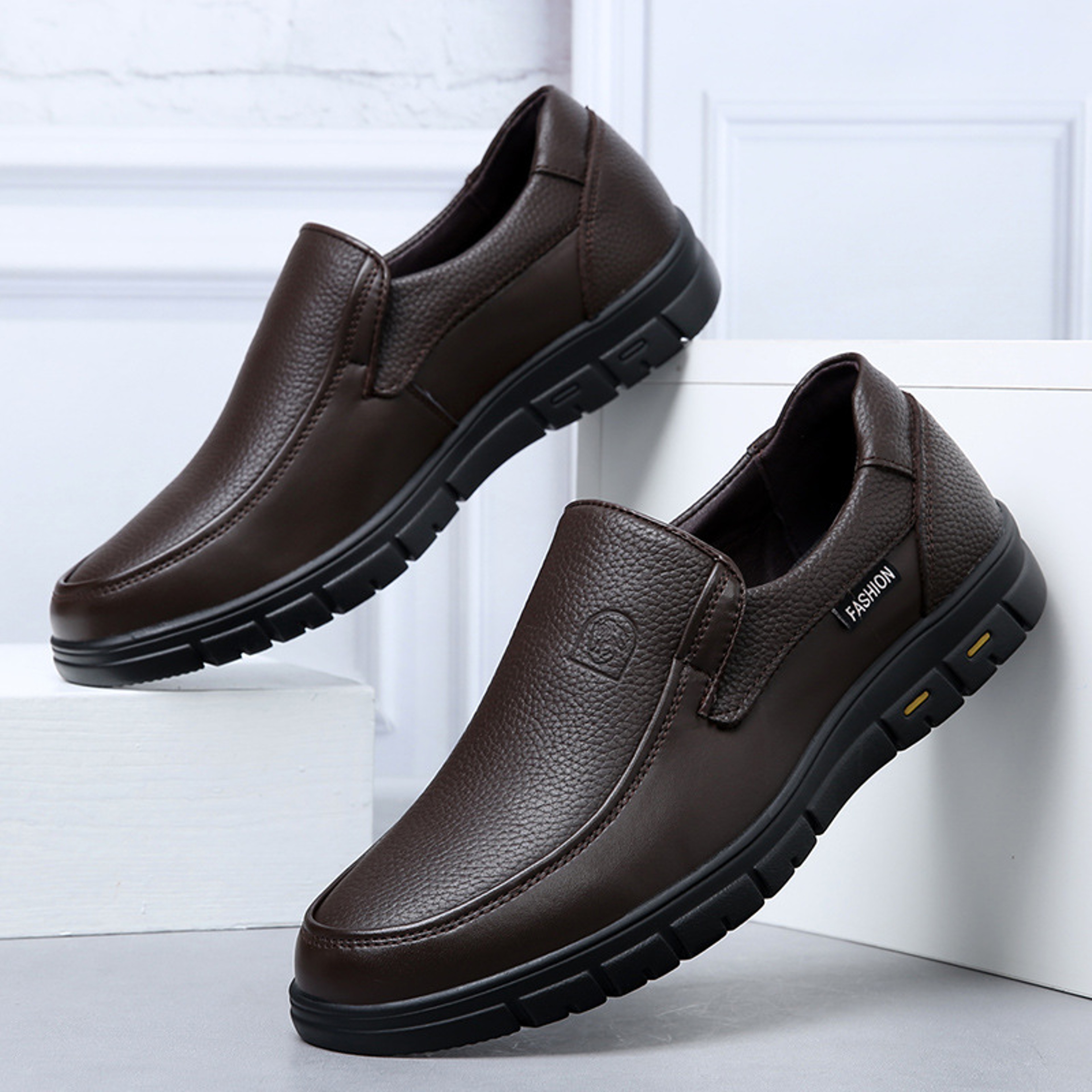 Genuine Leather Handmade Shoes Casual Mens Walking Shoes Outdoor Loafers Breathable Sneakers 1