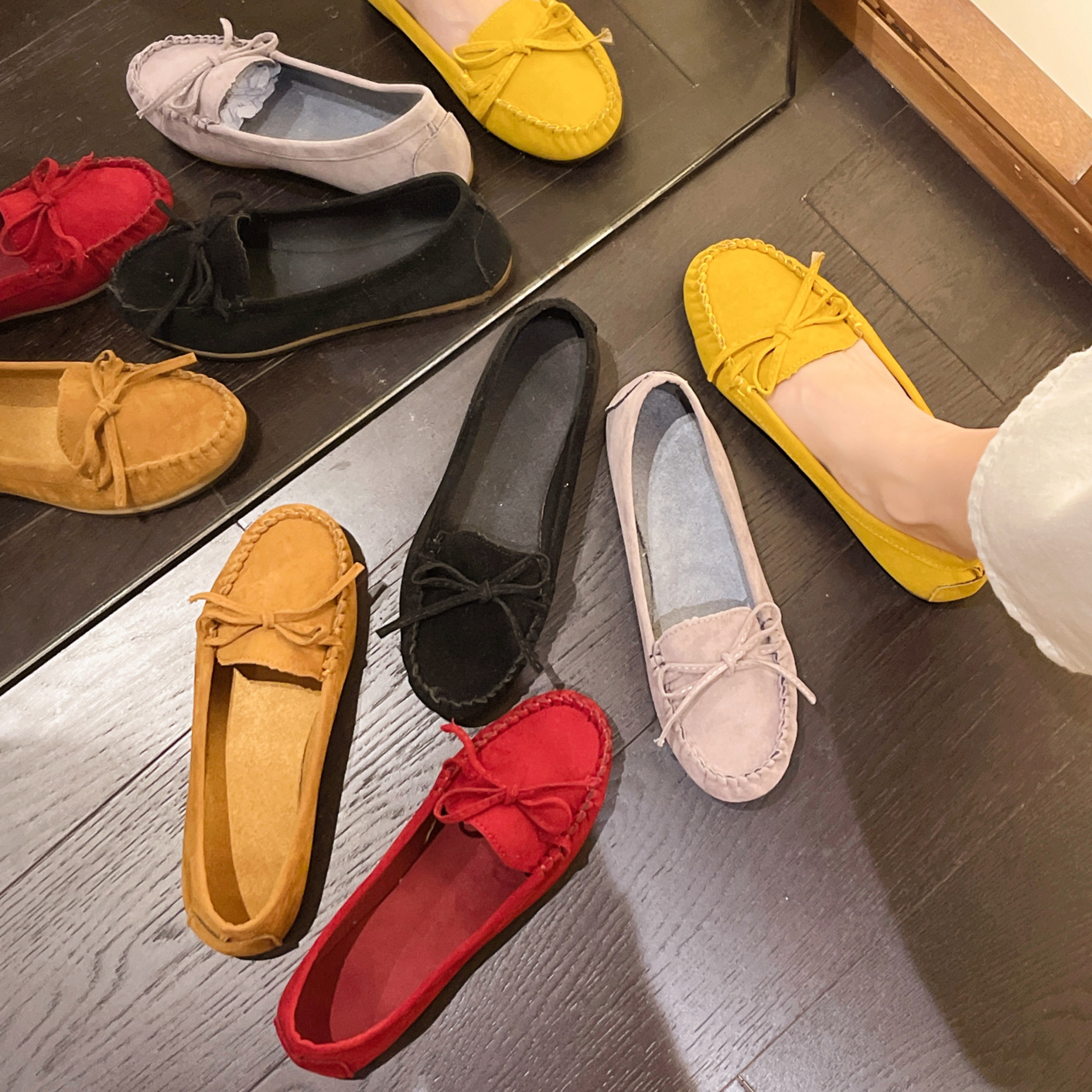 Brand Casual Flat Shoes For Women New Spring Autumn Loafers Slipon Ladies Flats Leather And Cashmer 2