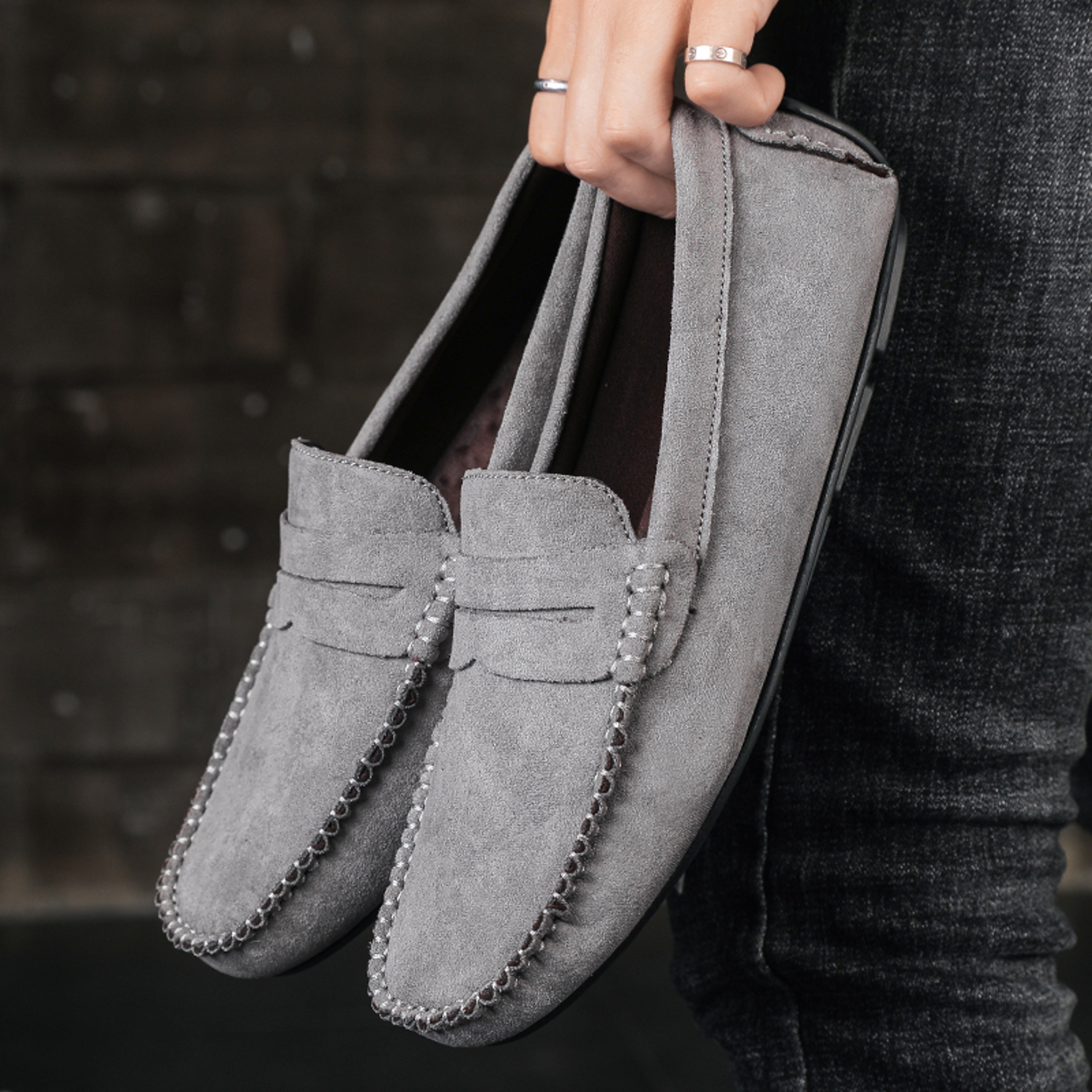 Breathable Leather Mens Loafers Fashion Suede Men Casual Shoes Slip On Male Driving Shoes Luxury Br 5